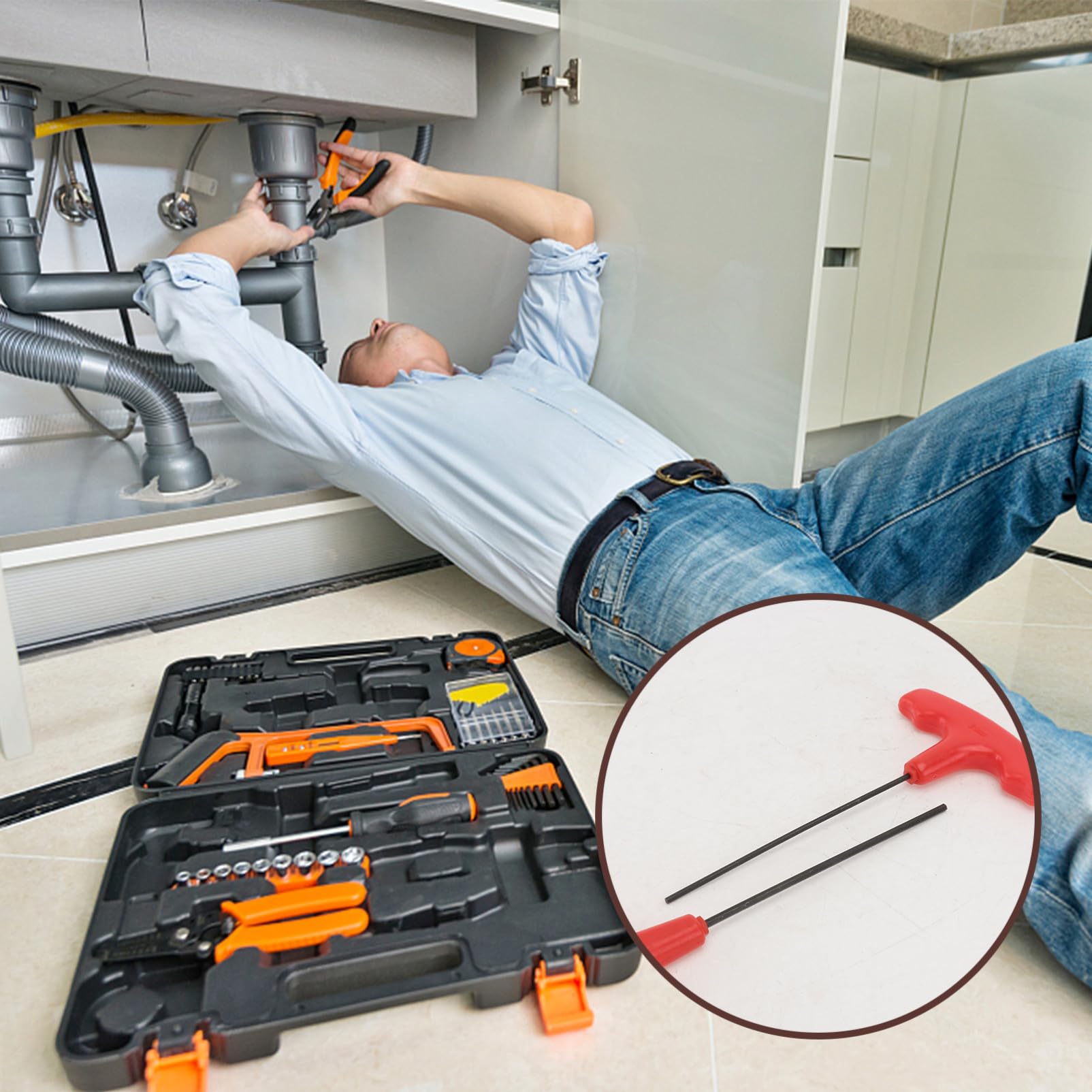 SOIMISS 10 Stück Inbusschlüssel -h10 mit Halterung, T-griff | Vanadium Stahl, Flacher Kopf, Rot, 1 Satz, für Dekoration und Geräte Reparatur