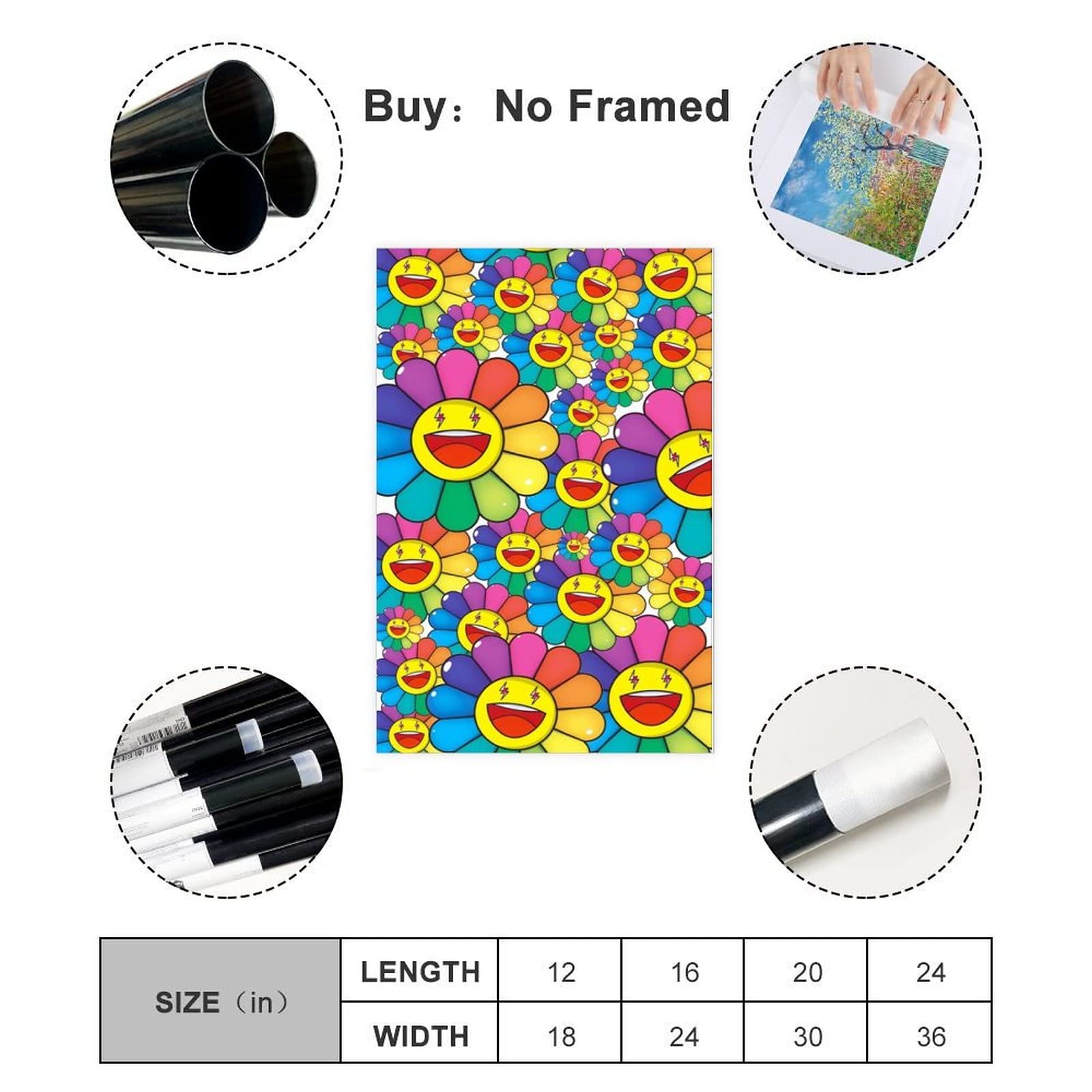 Amazon.com: ZXER Takashi Murakami Flower Poster Canvas Poster Wall