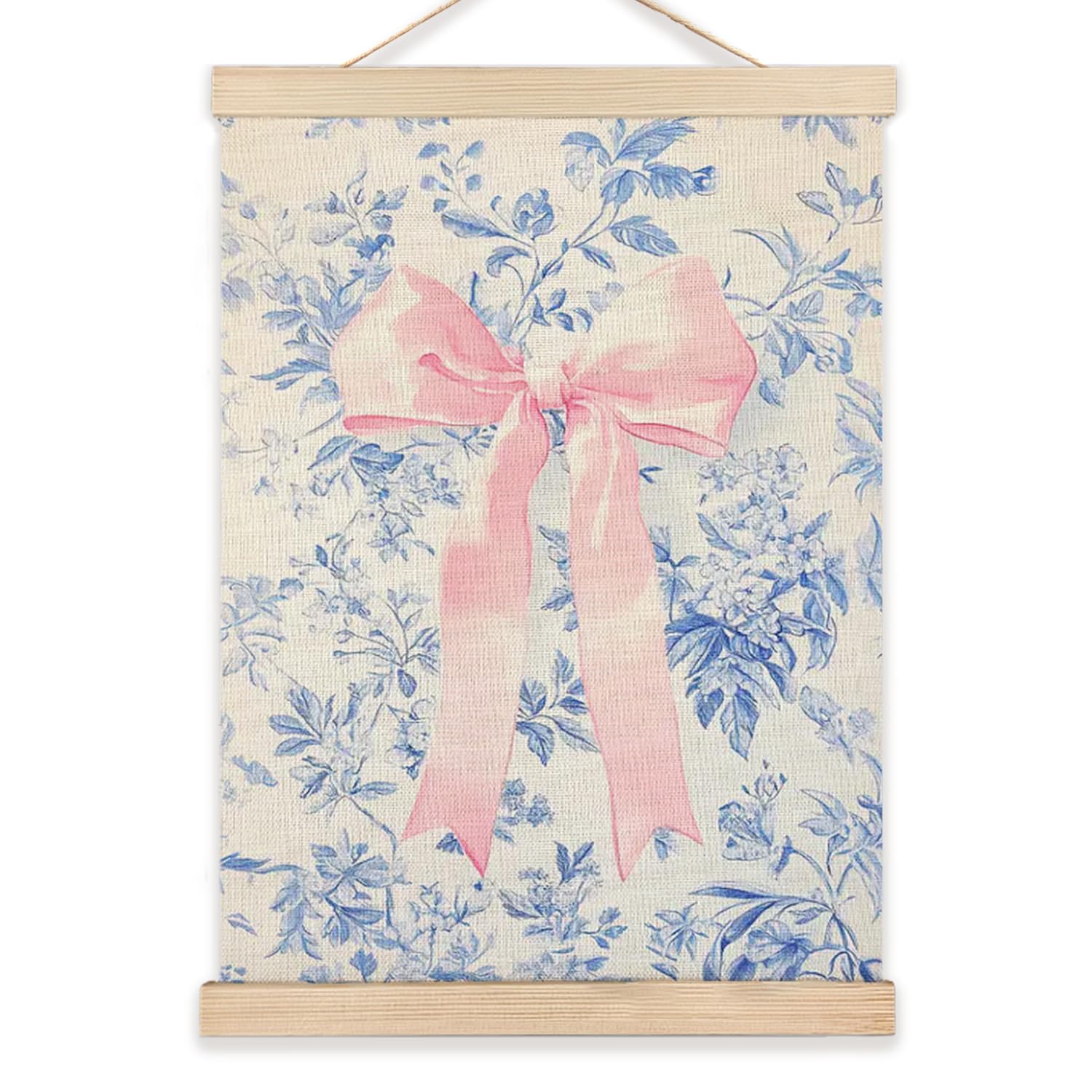 RYYCDOI Coquette Room Decor, Blue and White Chinoiserie Floral Wall Art Poster, 12x16 Inches