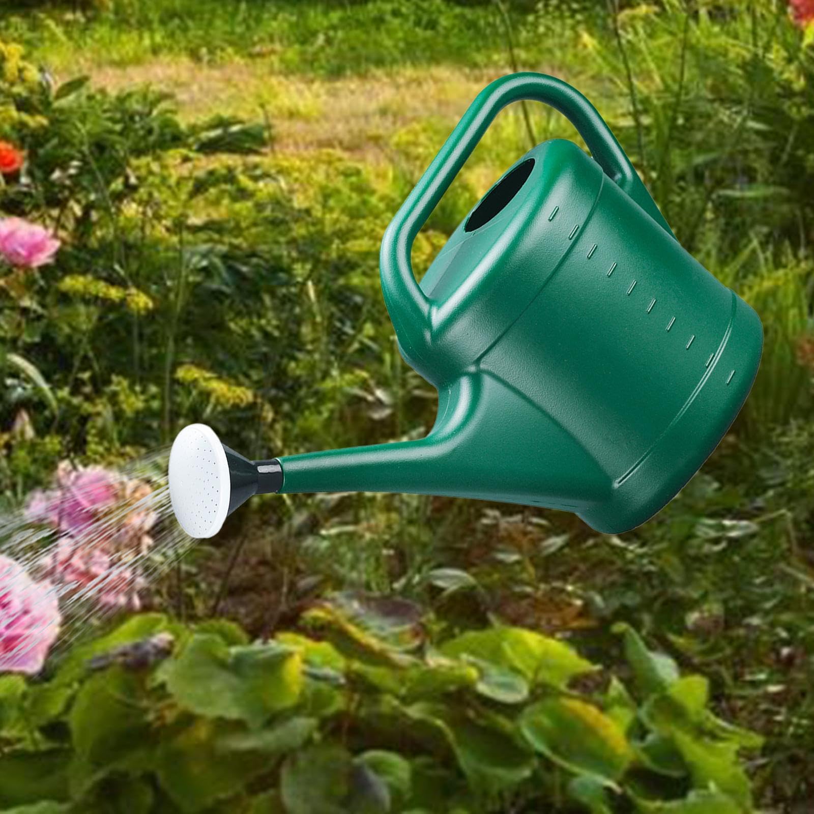 Gartengießkanne Ergonomisch, 2L Gießkanne für Innen & Außen, Bewässerungskanne aus Kunststoff für Rasen, Pflanzen, Gemüse- 10l