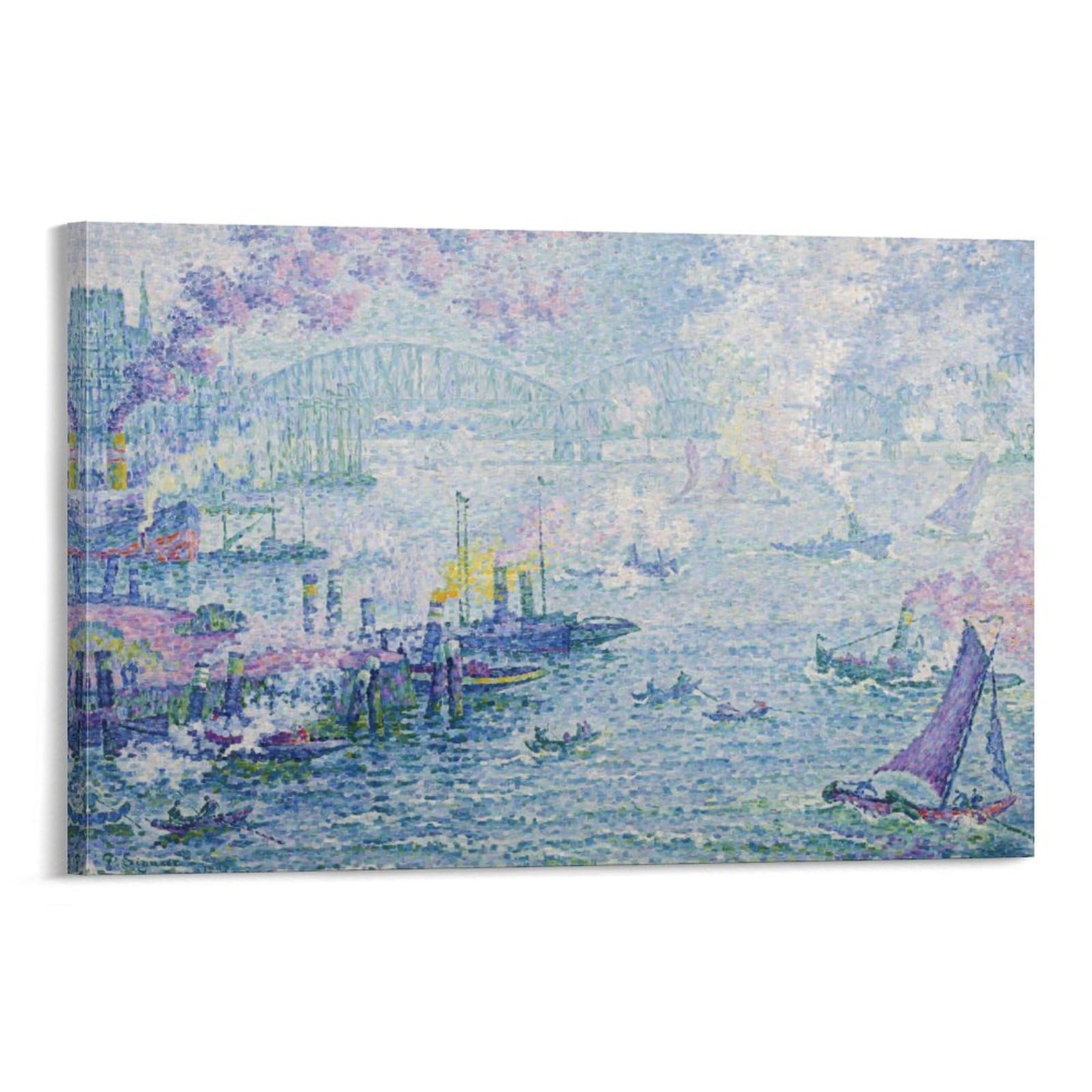 ポール・シニャック、オンフルールの港口、希少な画集より ポール・シニャック、オンフルールの港口、希少な画集より