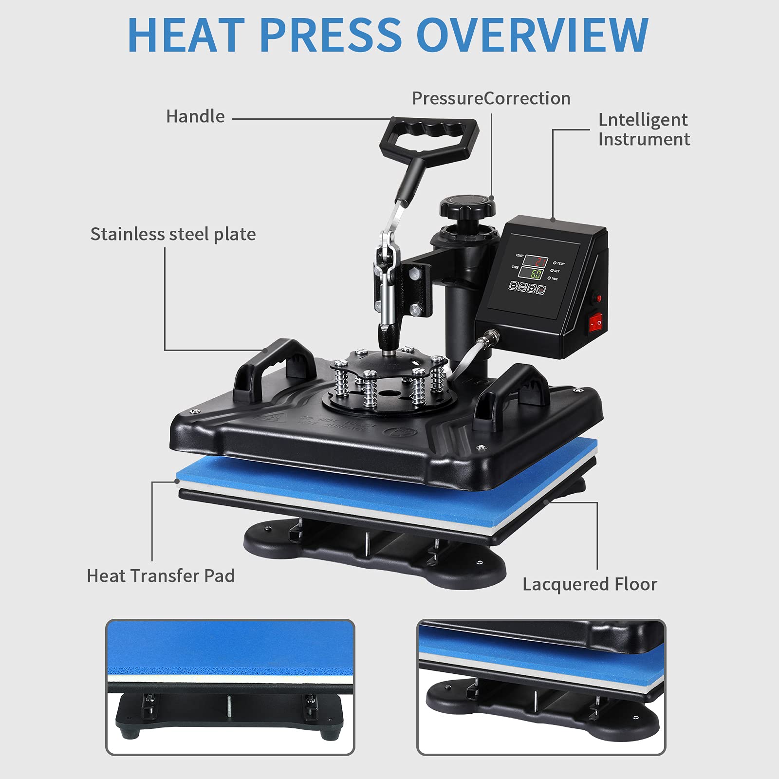 surpcos heat press machine 5 in 1