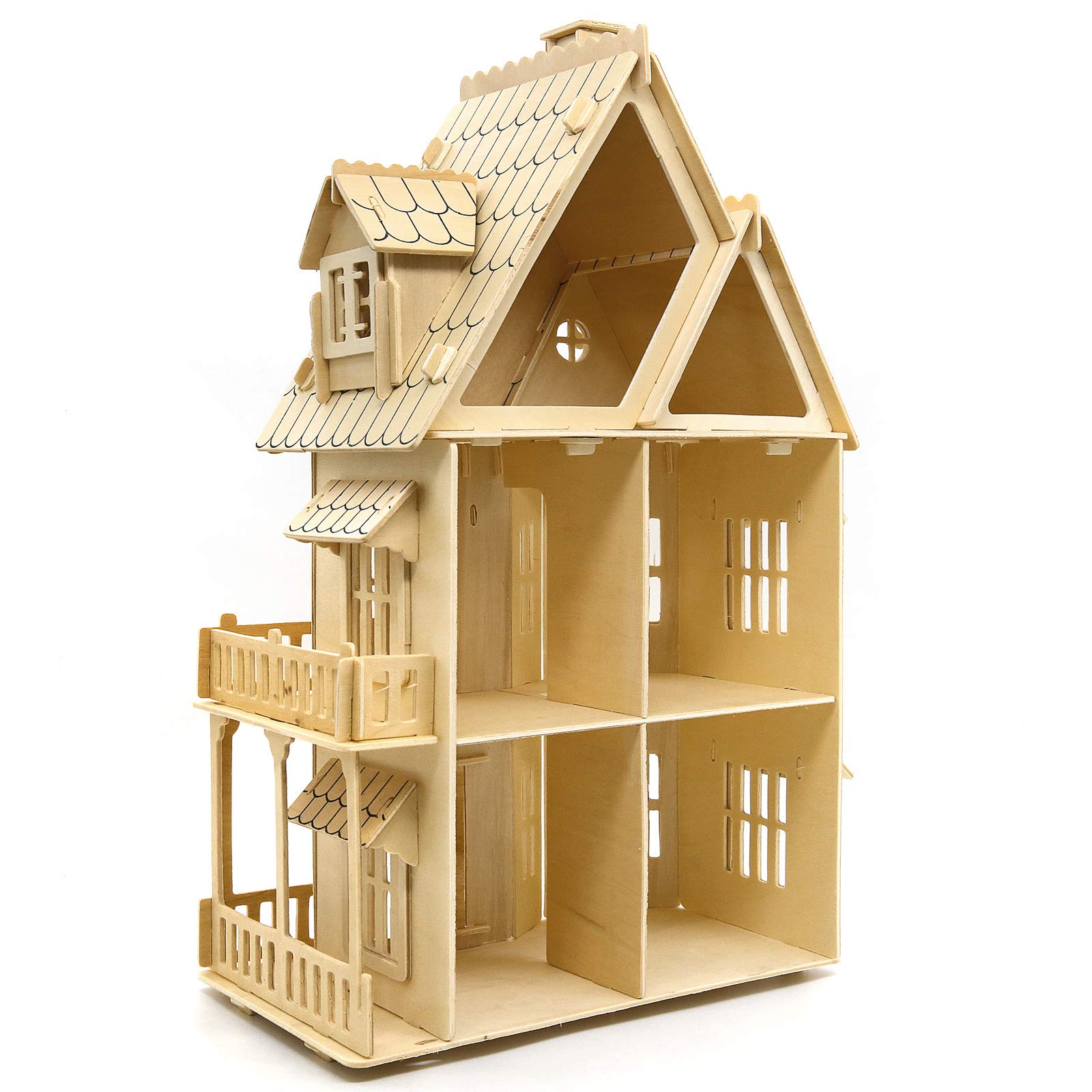 Ensemble de Maquettes Architecturales en Bois 1/72 Maquette de Maison en Bois 3D Kit de Construction Créatif pour Adultes et Enfants