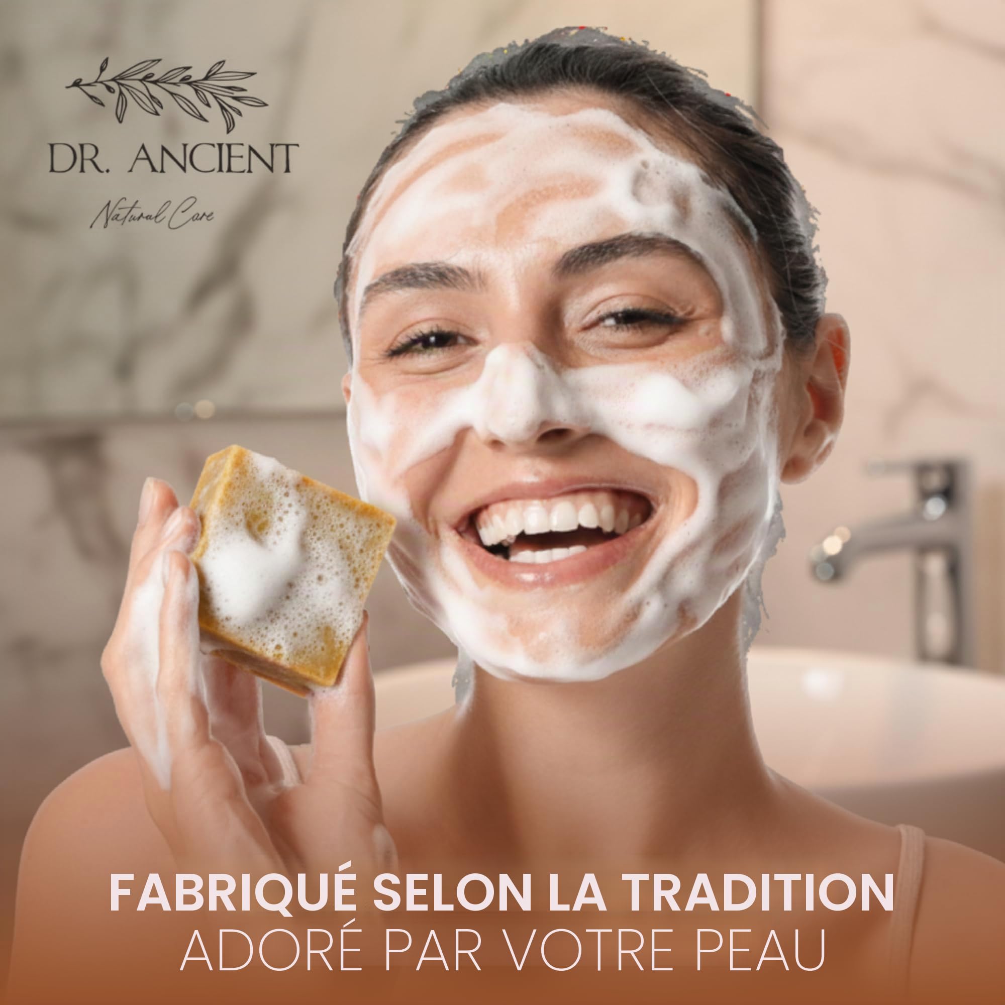 Dr.Ancient Barre de savon au soufre bio naturel végétalien traditionnel fait à la main antique - Savon naturel pur !