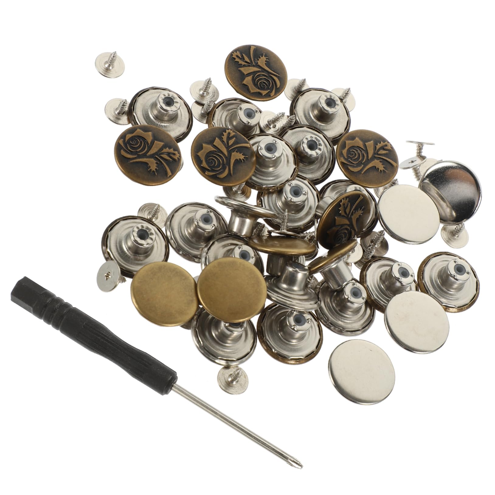NUOBESTY 15sets Fibbiette Regolabili Per Cucitura Chiusure Per Jeans e Della Con Cacciavite Per Modifiche