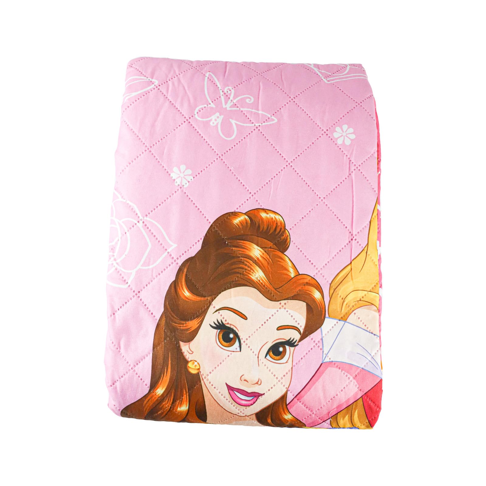 Disney Princesa Colcha Bouti Infantil para Niños Licencia Oficial, 170 x 250 cm, 100% Poliéster, 100 gr/m2, Cama 90-105 cm, Color Rosa