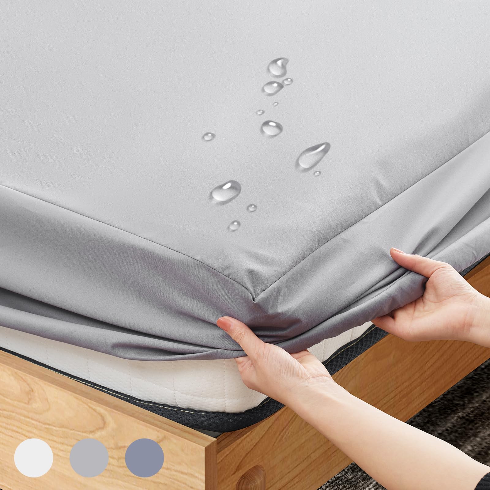 Z-hom Waterproof Mattress Protectors, Mattress Cover for Bed, 30cm Deep Pocket Fitted Shee...