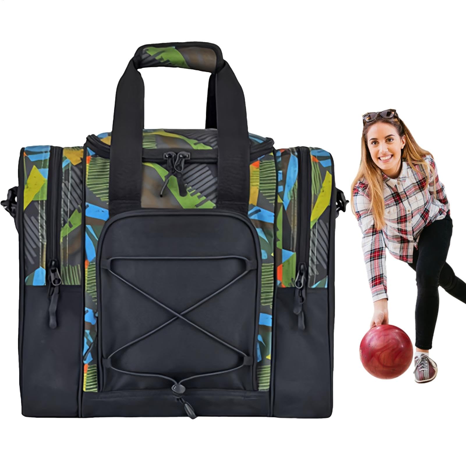 Sac De Bowling À Une Seule Balle, Sac De Bowling Fourre-Tout 1 Balle | Ceinture Réglable, Chaussures De Serviette Multifonctions Rembourrées, Sac De Boule De Bowling pour Hommes Et Femmes