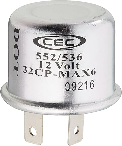 CEC Industries TF552536 Luz intermitente térmica de 12 V, 2 terminales en caja, 1 paquete