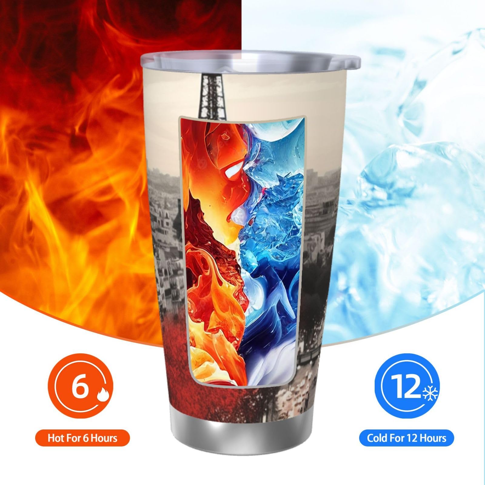 SANDJEST Bicchiere irlandese da 590 ml, con croce celtica, in acciaio inox, con coperchio, regalo per donne, compleanno, Natale