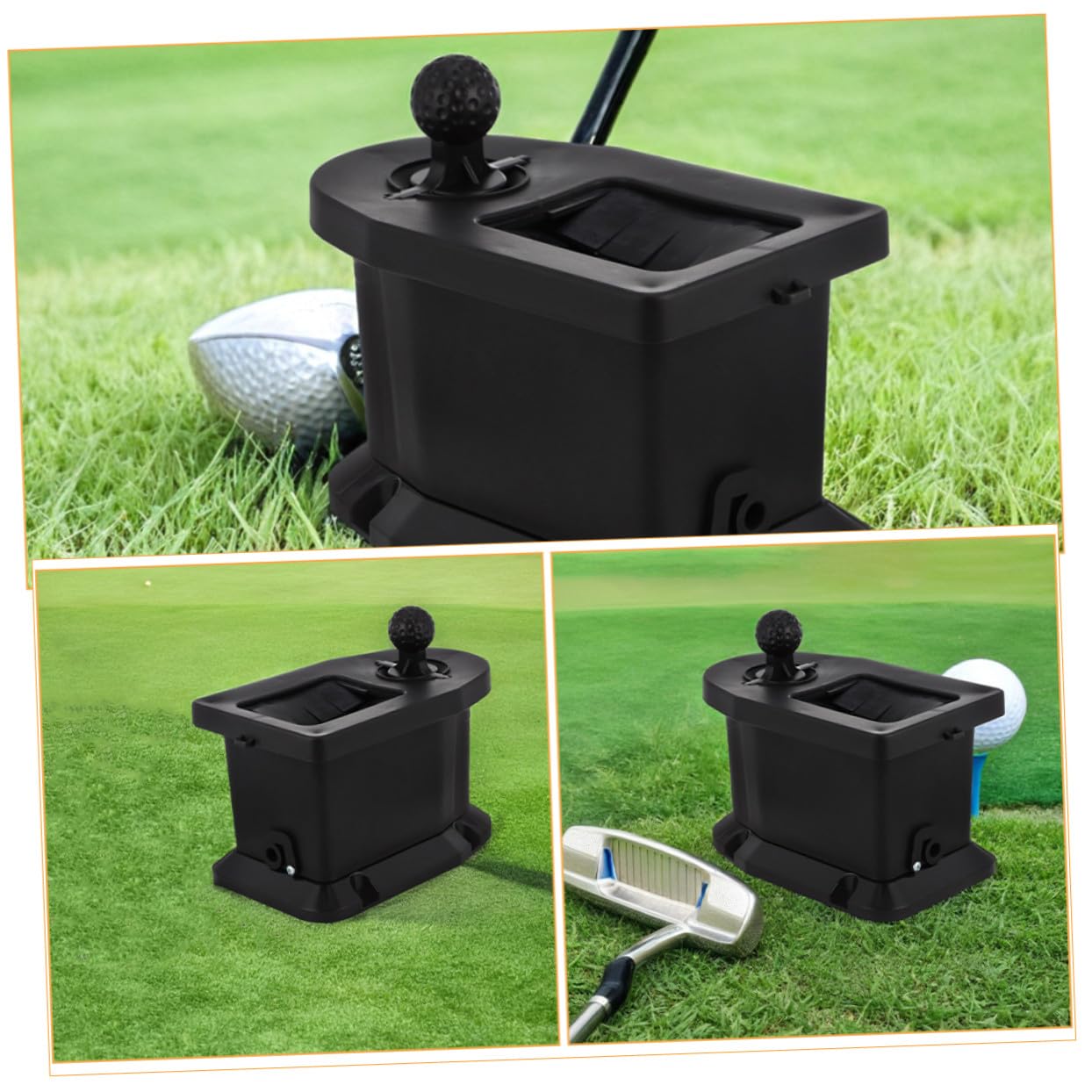 Anneome Limpiador de Palos de Golf Portátil Negro de Plástico para Carrito | Diseño de Doble Uso, Kit Desmontable para Torneo y Terreno, Accesorio para Balones y Bastones