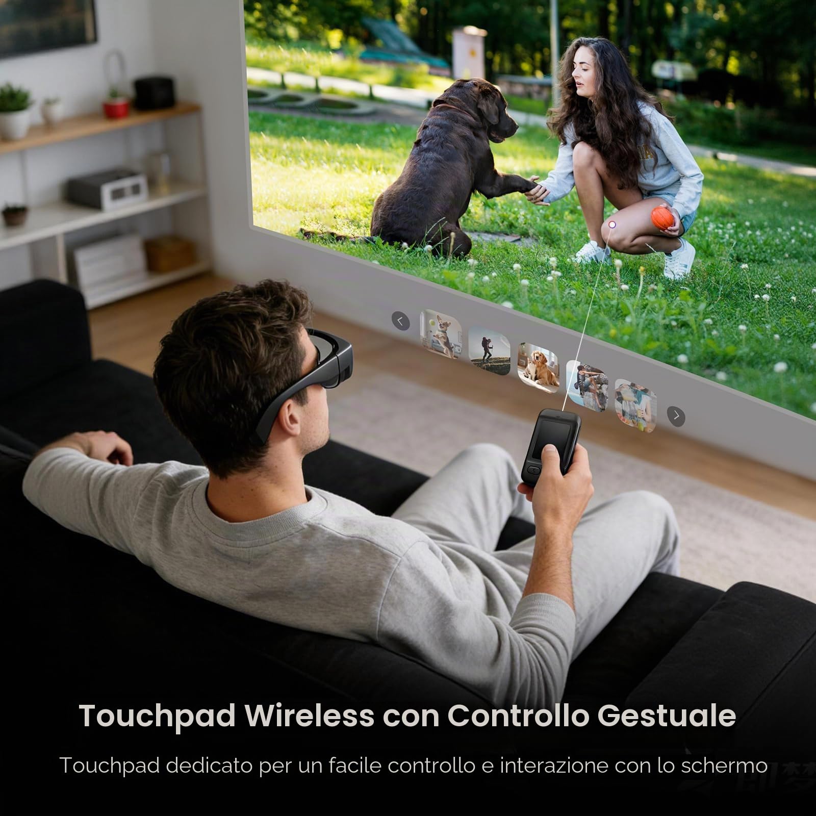 Occhiali Intelligente AR con Display,Schermo Virtuale Micro-OLED da 1080p e 150 Pollici,Occhiali Intelligenti con IA Schermo Integrato,Bluetooth per Gaming,Video da Uomo Donna (senza anello)