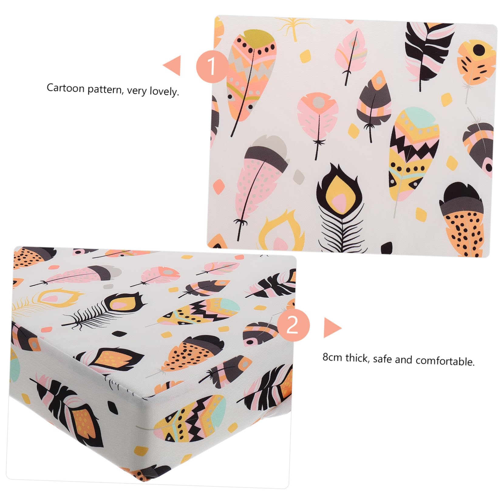 jojofuny Almohadilla Elevadora para Silla de Niños de Poliéster Funda Desmontable, Diseño Colorido y Resistente para Cumpleaños y Navidad