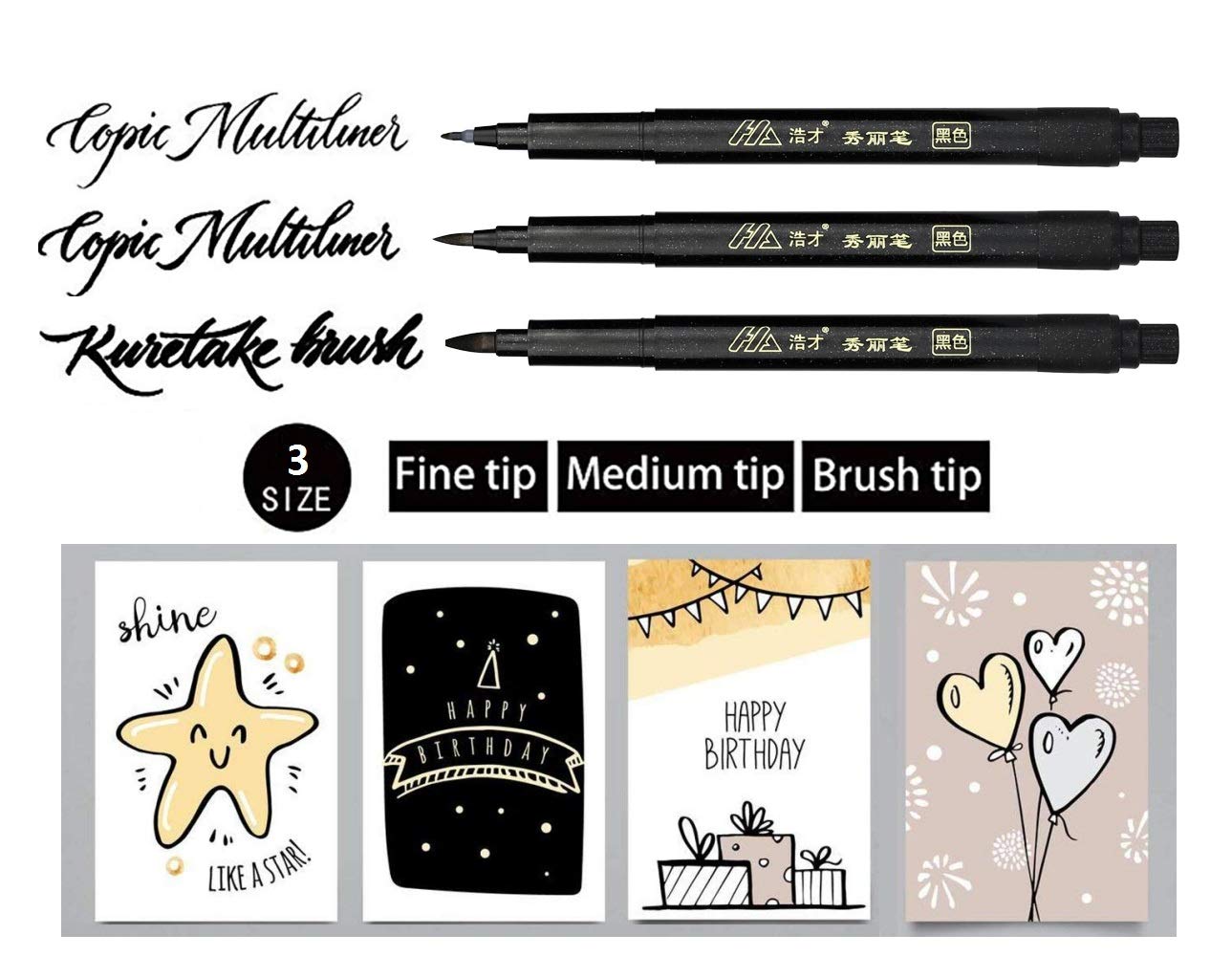 HEEPDD 12 Pieces Calligraphy Pen, Refillable Calligraphy Practice Nib