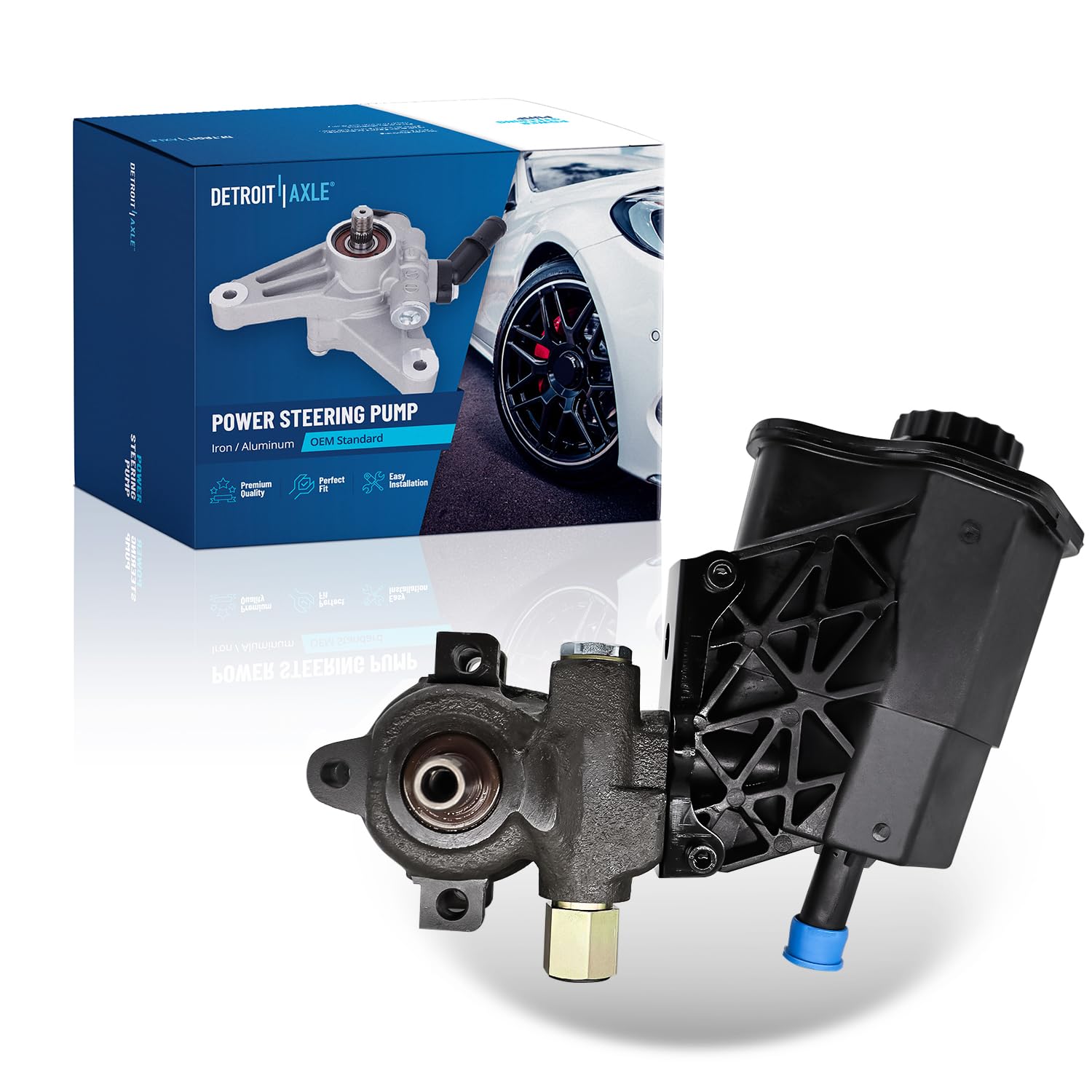 Power Steering Pump Assembly Chefull With Pulley & Reservoir