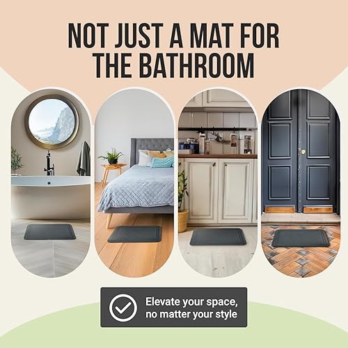 Miniatura 4 de ITSOFT - Tapete de baño de espuma viscoelástica, antideslizante, absorbente, muy acogedor de terciopelo, lavable en lavadora, 24 x 16 pulgadas,