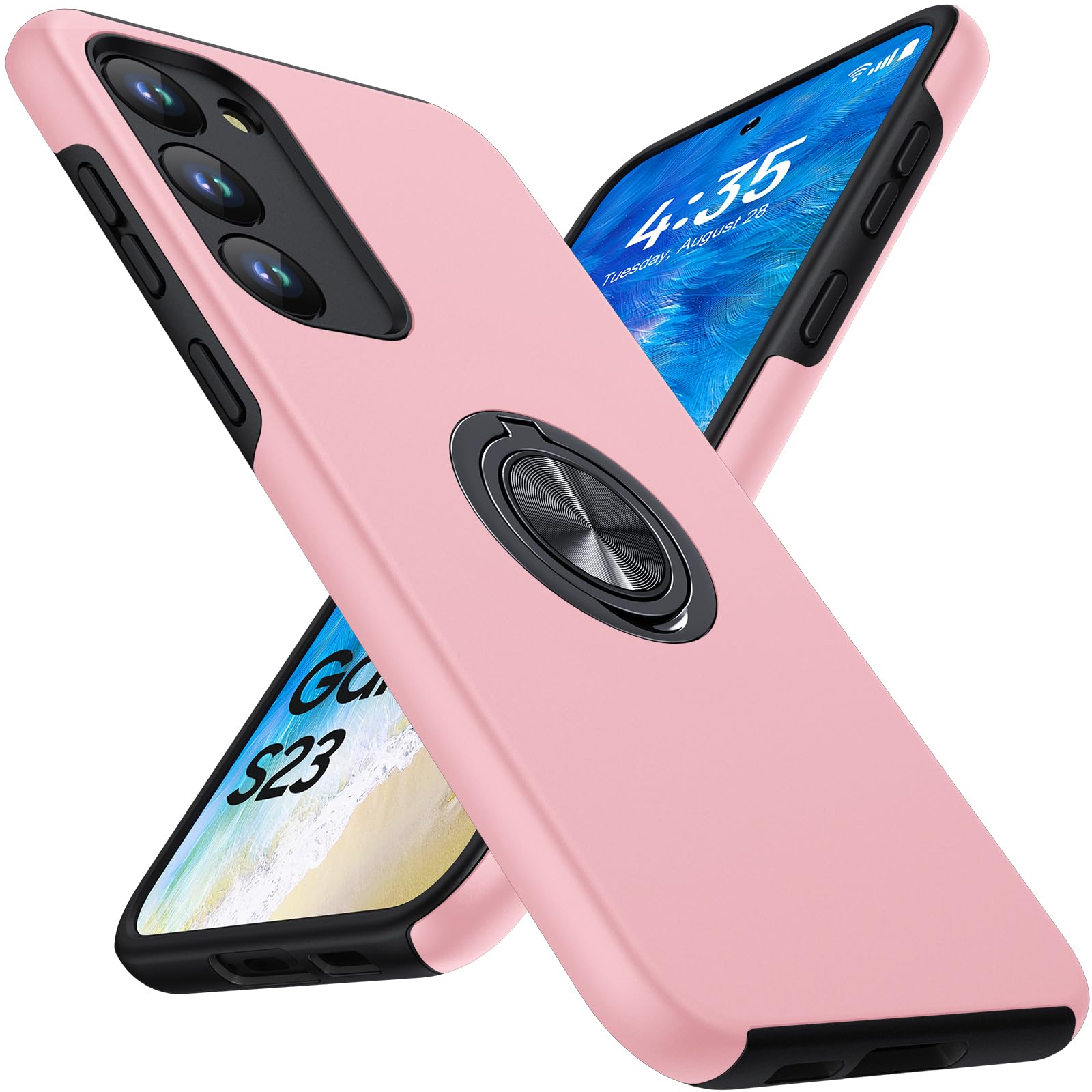 KOVASIA für Samsung Galaxy Hülle mit 360°Drehbarer Metall Ständer, Kratzresistent, Anti-Fingerabdruck, Stoßfest Schutzhülle Handyhülle für Samsung Galaxy