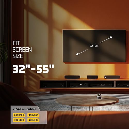 Miniatura 4 de LionBeam Soporte de pared para TV de alta resistencia para pantallas de 32   55 Diseño ultradelgado, soporta fuertemente hasta 110 libras, montaje