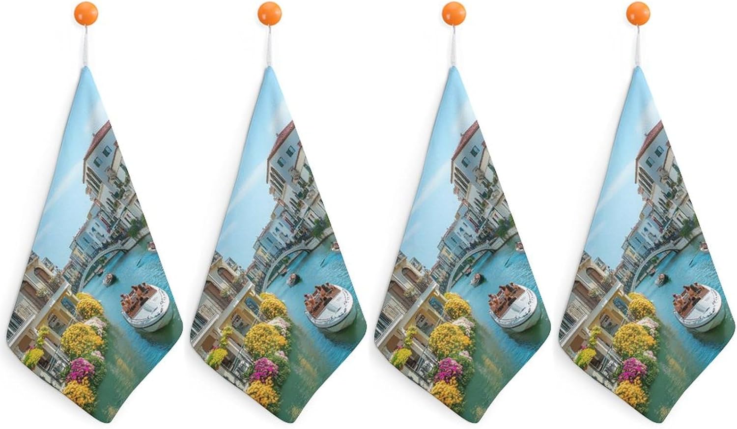 Italy Venetian Canals Towel Hand Towels Decorative Towel for Bathroom Kitchen Shower Gym 4PCS