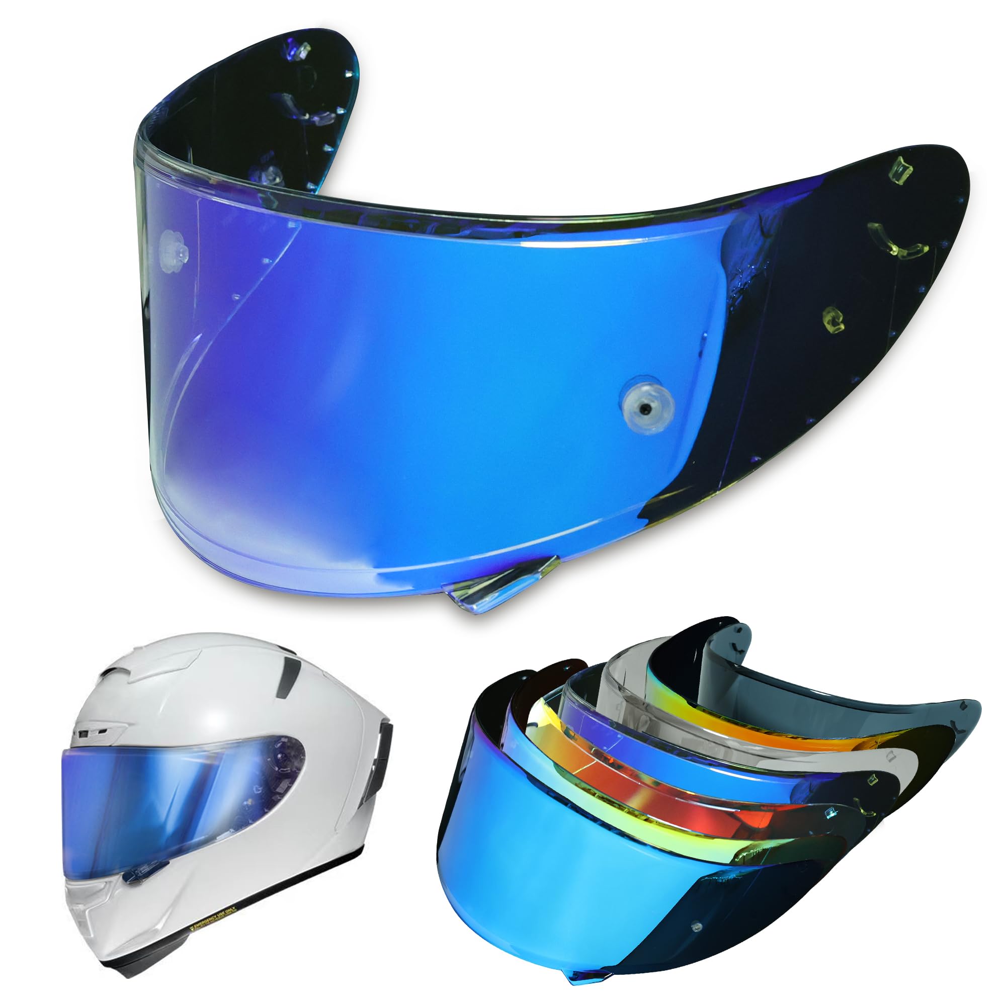 Shoei RF1200 X14 Helmet Visor Replacement Shield, Anti-Fog Sun Shield Accessory Compatible with RF-1200, CWR-1, X14, Z7, X-Spirit(Aurora Blue) Car & Motorbike