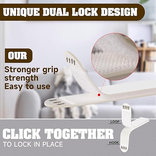 Miniatura 3 de JUNEBRUSHS 48 pares de tiras para colgar cuadros, tiras adhesivas resistentes de 3.7 x 0.8 pulgadas, tiras extraíbles para colgar cuadros, tiras