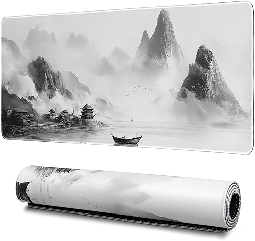 Landscape Mouse Pad Abstract Big Mouse Pad 31.5x11.8 Inch Landscape Texture Non-