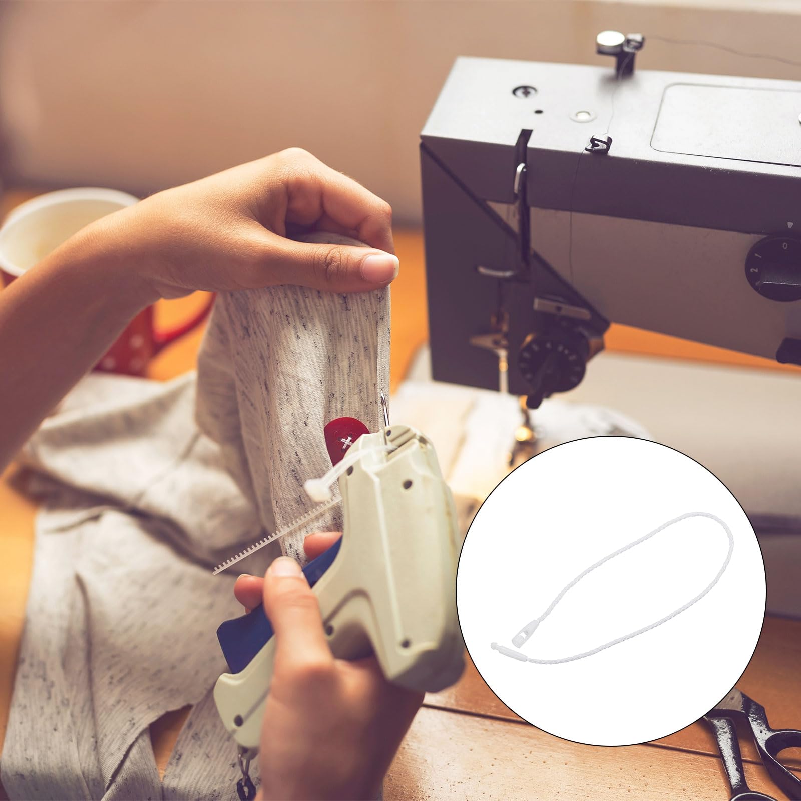 SWYSGS Lot De 1000 Étiquettes Ficelle Avec Pression - Noir - Attaches Plastique Pour Prix Et Vêtements