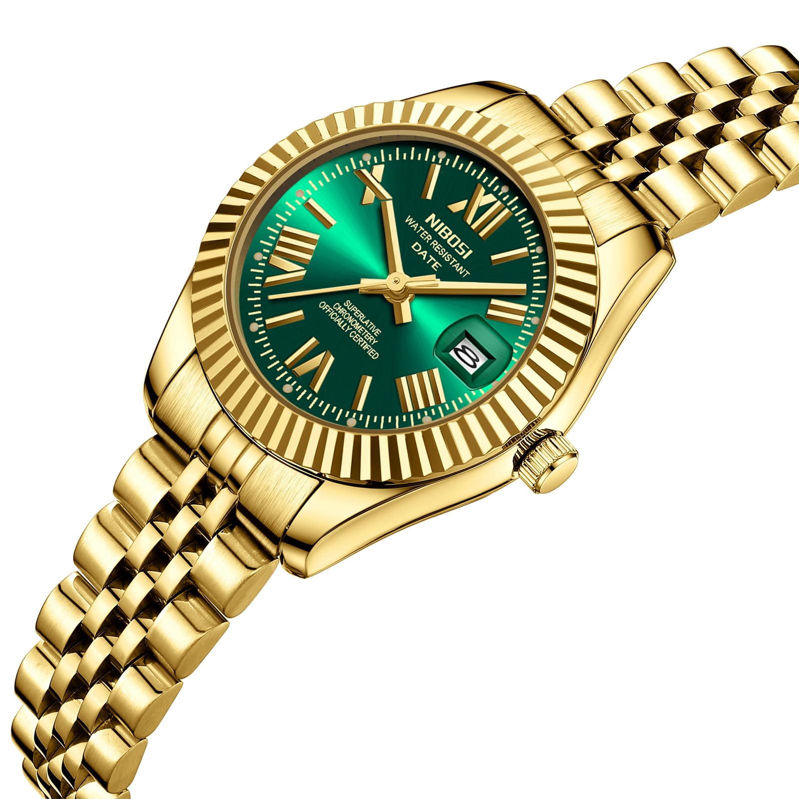 NIBOSI Relojes para mujer, analógico, de cuarzo, impermeables, con fecha, delicado, moderno, de acero inoxidable, para muñecas pequeñas, elegante, para mujer
