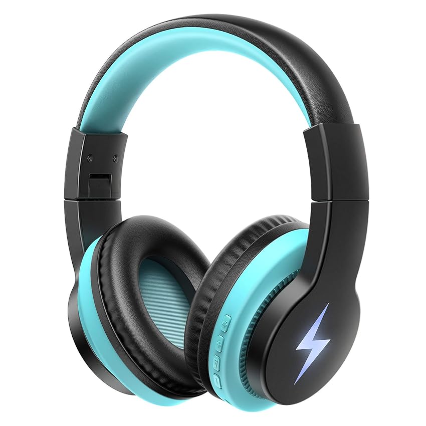 Immagine del prodotto TSYMO Cuffie Bluetooth per bambini, senza fili/cablate, con microfono di cancellazione del rumore, 94 dB, controllo del volume, pieghevoli per bambini, per scuola/tablet/cellulare/PC, blu
