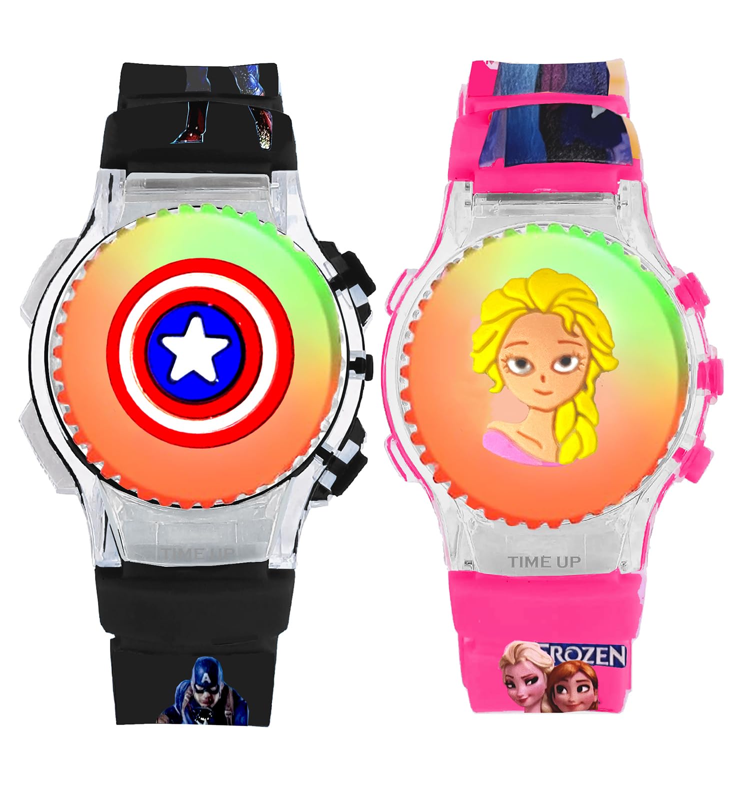 Time Up Digital Dial 2 Watches Combo Toy Cartoon Style Glow-Light Kids Watches for Boys & Girls (Age:3-10 Years)-RC256-CP-10X (Black-Magenta) (B0CYTG9CLP) Amazon Price History, Amazon Price Tracker