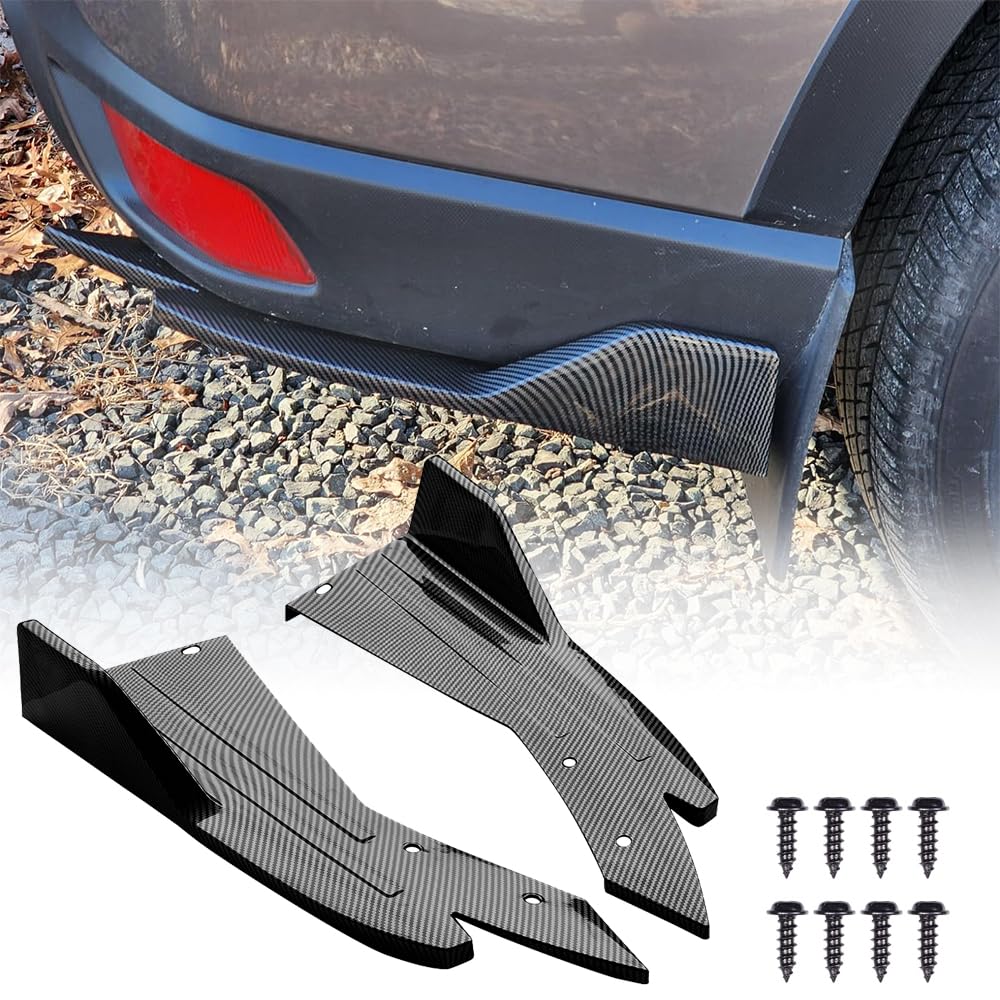 JSCARLIFECar Rear Bumper Lip, ABS Universal Protector Bumper Lip, Strip Spoiler Side Skirt Anti Scratch Protector (Carbon Fiber)