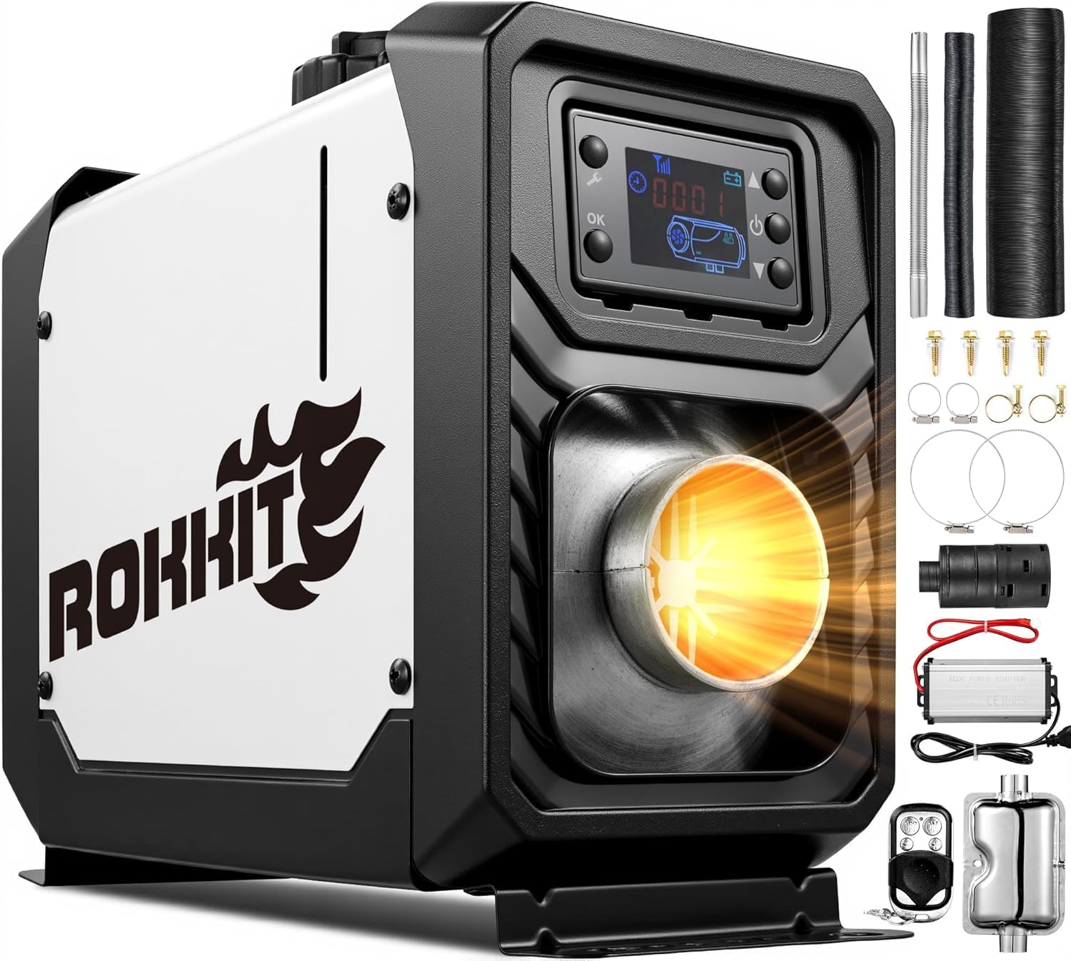 Photo 1 of [2026 Version] ROKKIT 8KW Diesel Heater, 110V/12V All-in-One Diesel Air Heater, Portable Diesel Heater with LCD Monitor & Remote, Fast Heating Low Noise Diesel Parking Heater for Tent, Car, RV, Camper