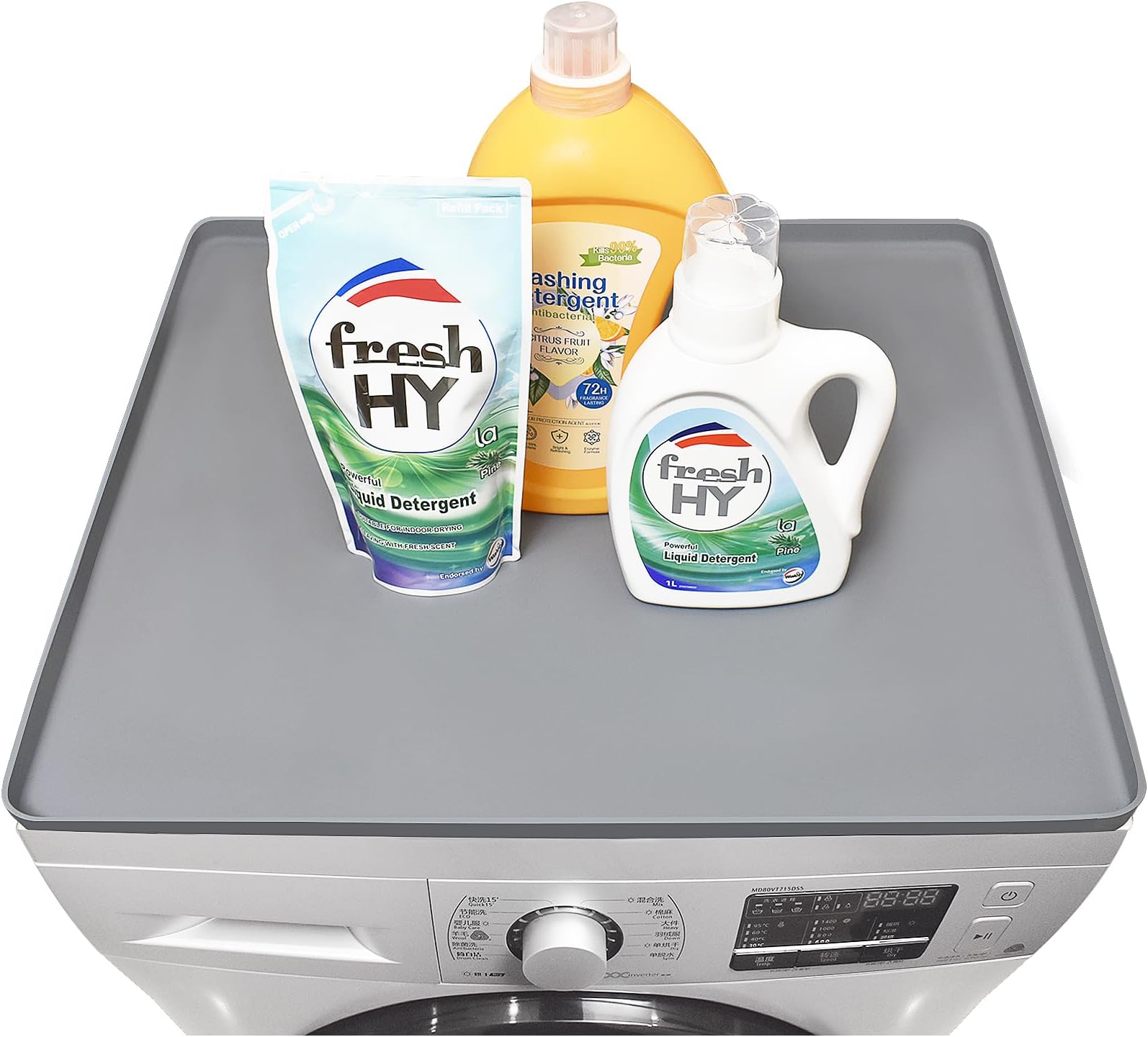 2PCS Washer and Dryer Top Protector Mat, Silicone Rubber Washer Dryer Top Covers