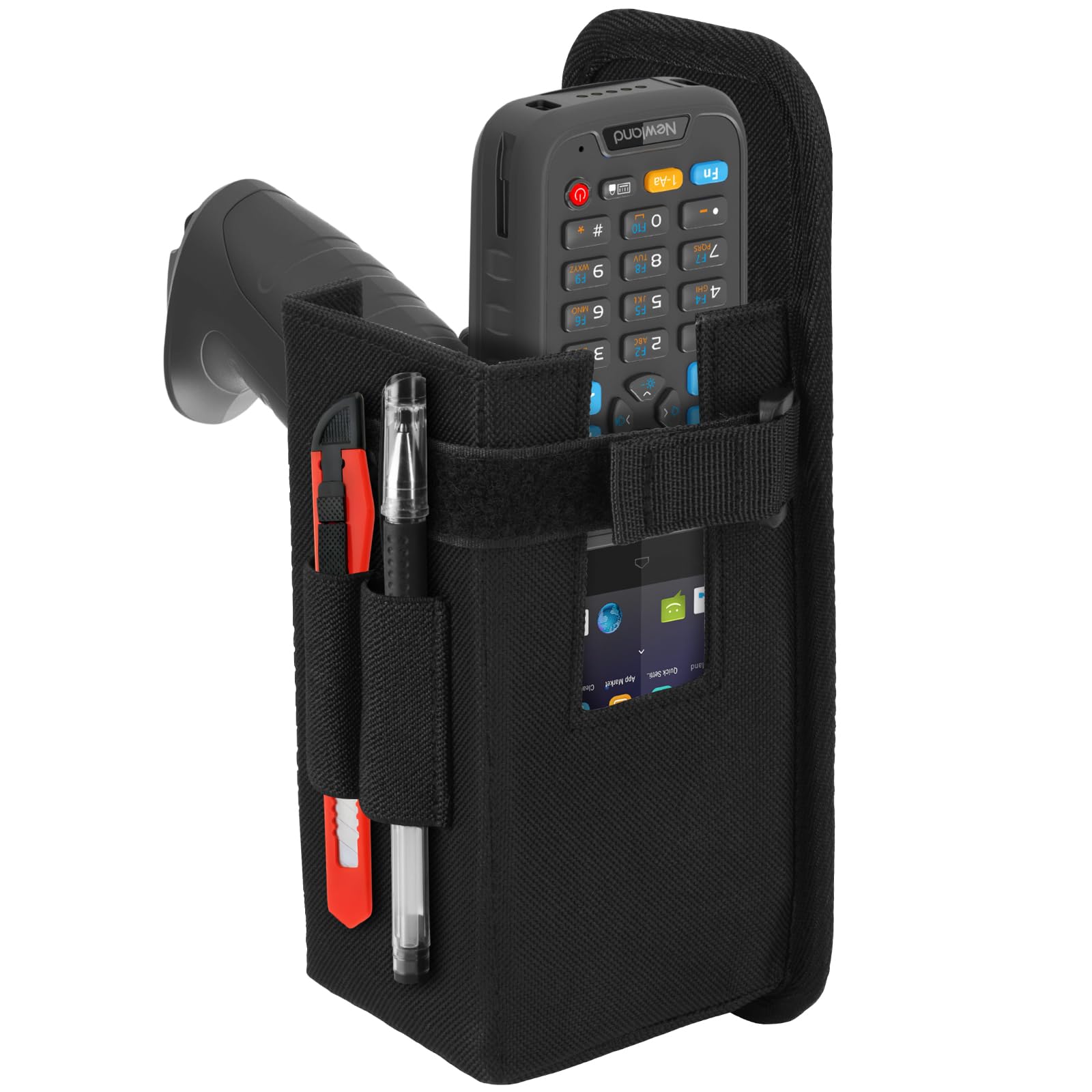 Barcode Scanner Holster, Universal Scanner Holster Pouch for Gun Grip Mobile Computers, Handheld Bar Code Scanners, Belt Loop & Clip Attachment Fits for Zebra Scanner MC3300/3200/3100/3000 (Black)