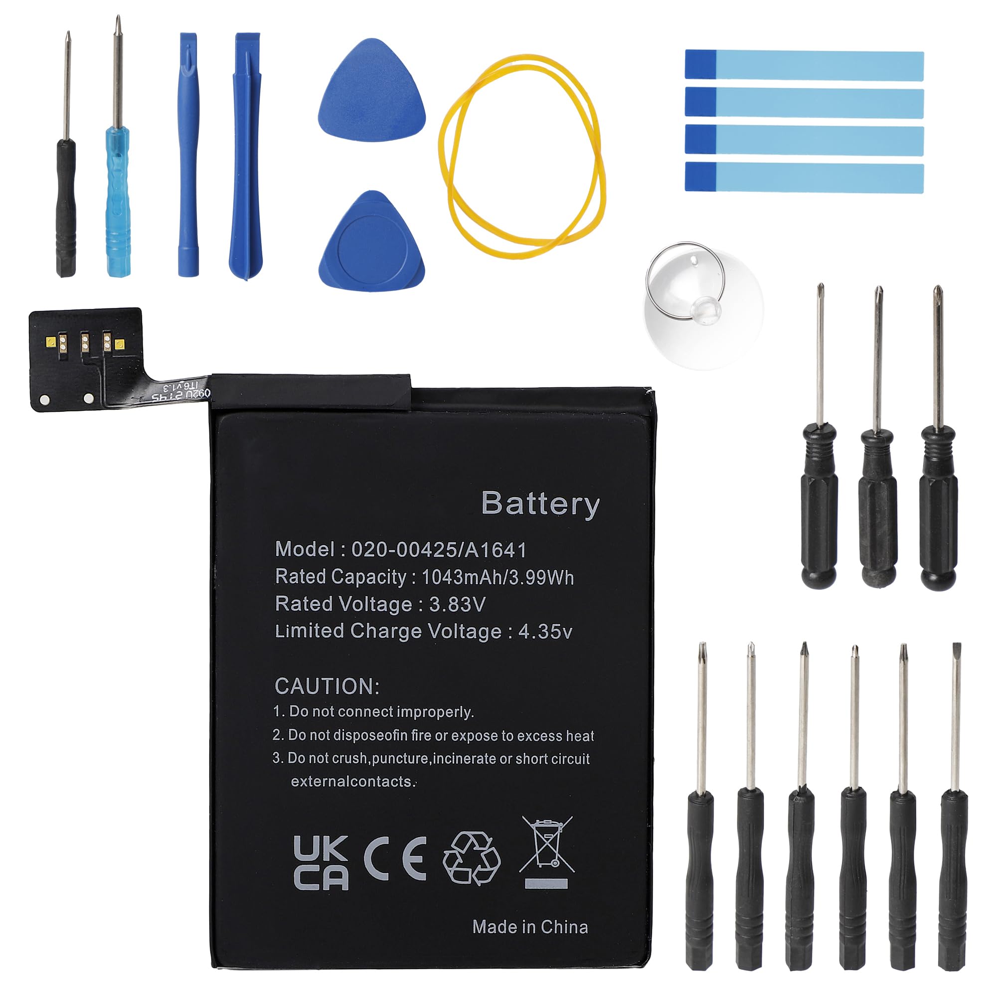 1043mAh 3.83V A1641 A1574 Akku für iPod Touch 6th Generation für iPod 7.1 | 020-00425 Lithium-Polymer Akku mit Werkzeugkasten