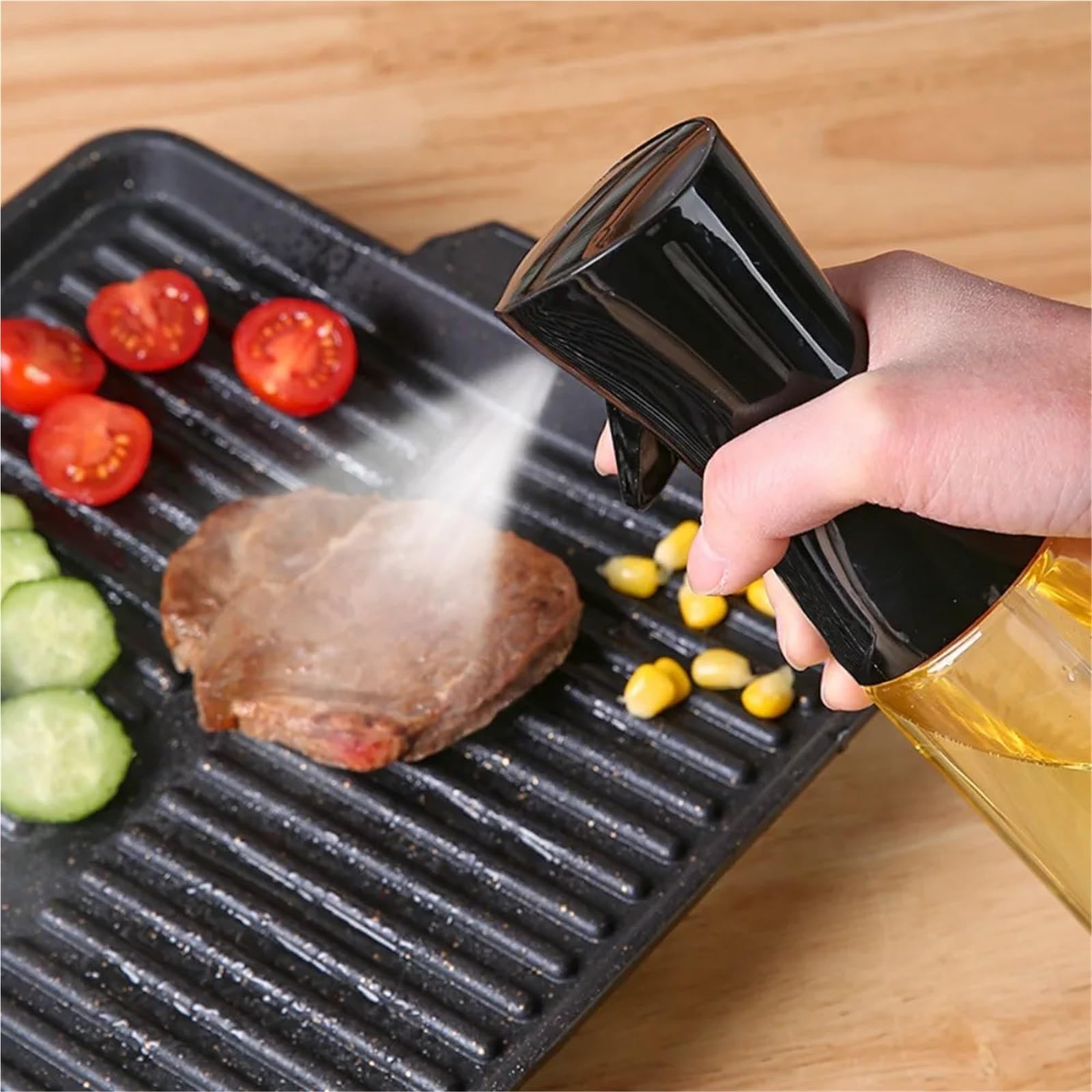 Dozownik oleju, 1-4 Szt. Butelka Z Rozpylaczem Oleju BBQ 300 Ml/500 Ml Dozownik Do Pieczenia Ocet Sos Sojowy Pojemniki do frytkownicy(4Pcs White 500ml)