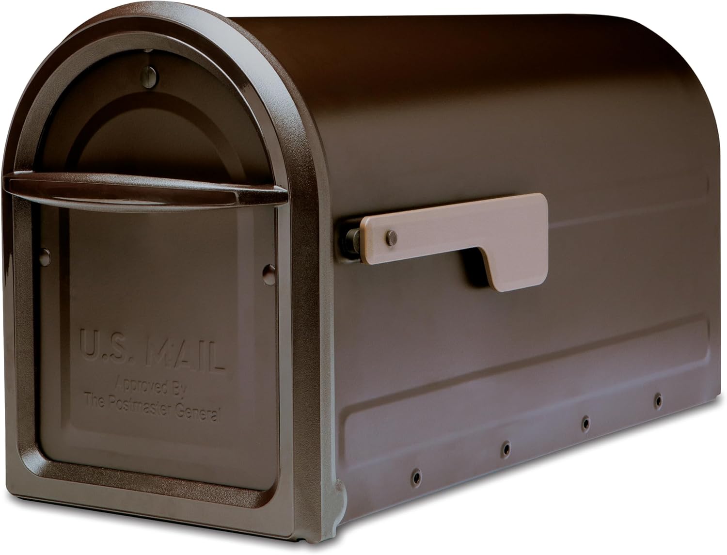 Architectural Mailboxes Mapleton™ Heavy Duty Steel Metal Post Mounted Mail Box for Outside, Rubbed Bronze, Large Curbside Mailbox with Magnetic Latch