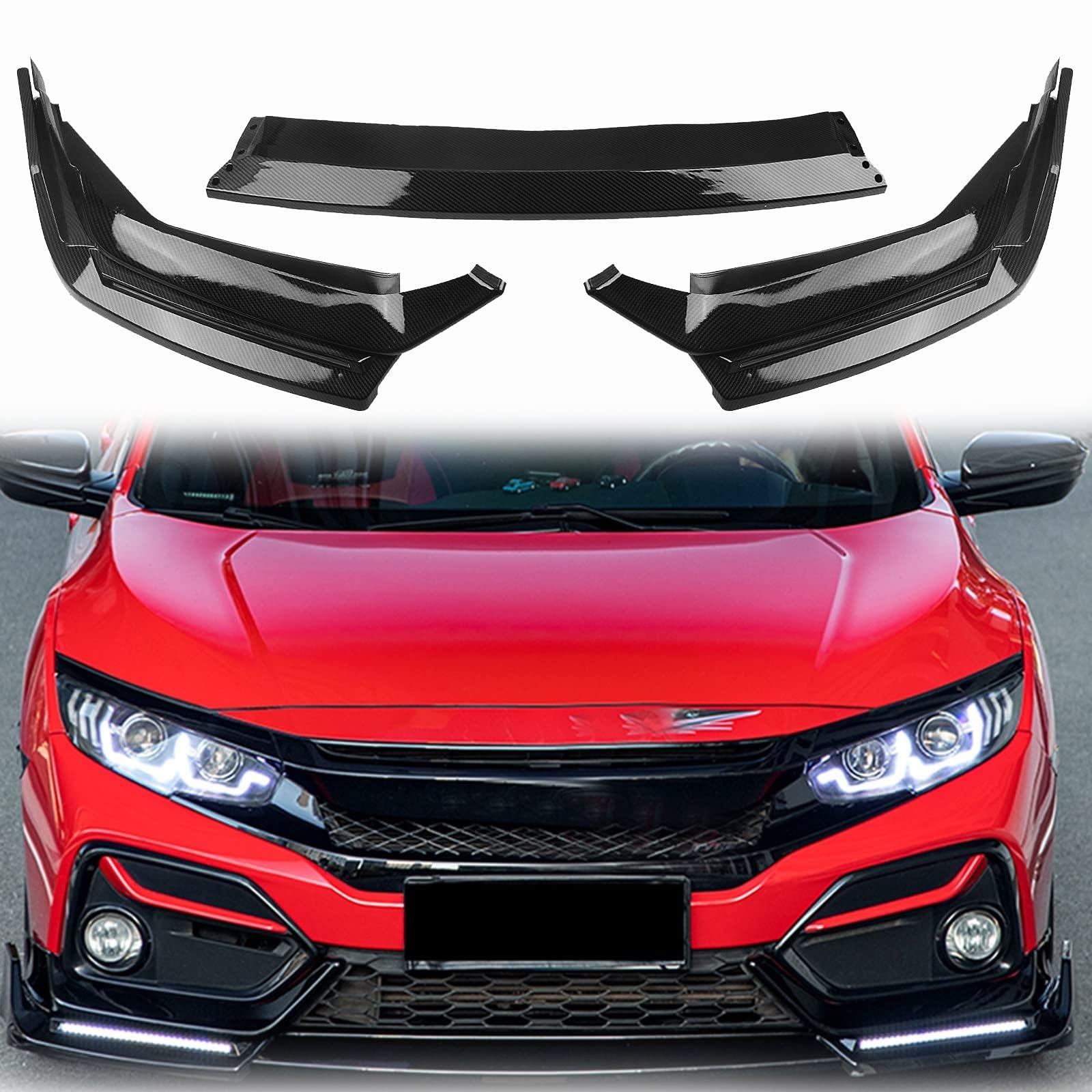 Aileron de Pare-Chocs Avant de Voiture Civic Si Hatchback 2018 2019 Accessoires Extérieurs