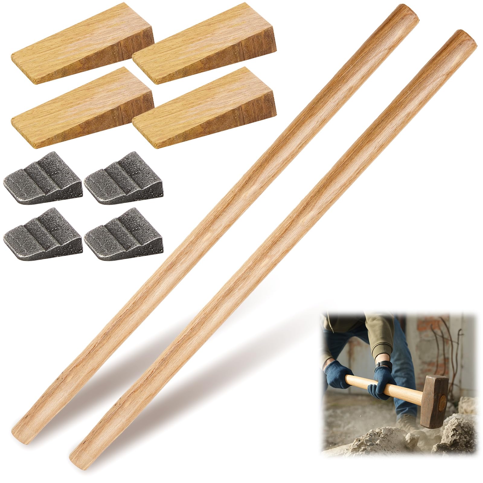 Bucherry Hammer Handle Replacement Kit - 2 Handles + Wedges -10 Bucherry Hammer Handle Replacement Kit - 2 Handles + Wedges -10
