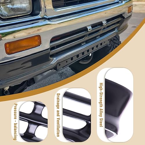 Miniatura 4 de CarPartsDepot repuesto de deflectores de aire con cenefa inferior para defensa delantera para camionetas Air Dam 4WD, color negro