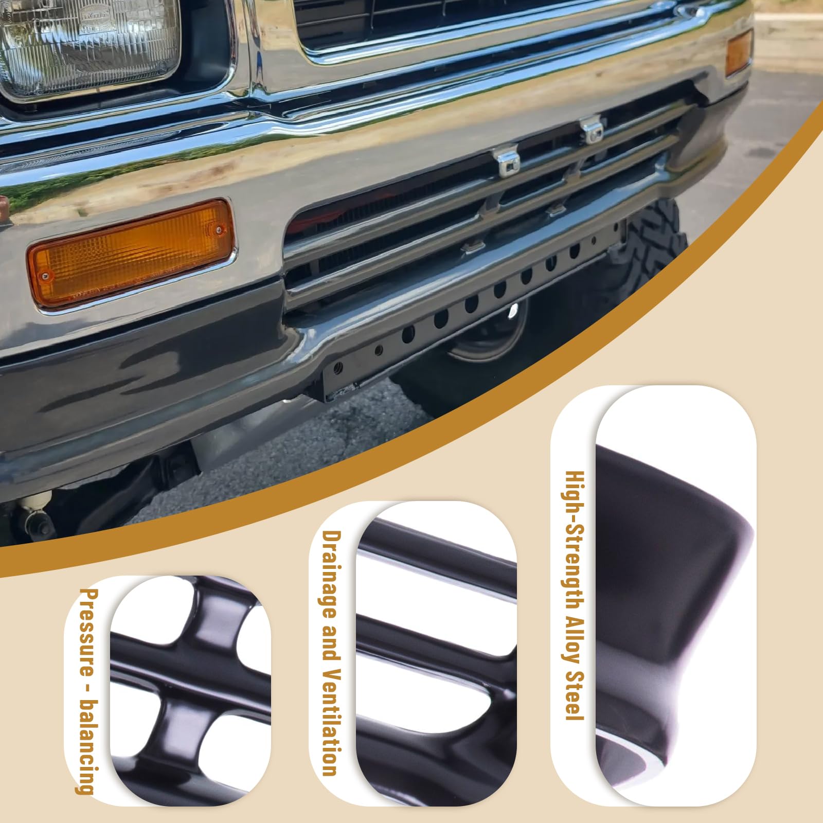 ✴︎IY exterior　オーダー品✴︎ CarPartsDepot, Front Bumper Valance Apron Deflector Air Dam 4WD
