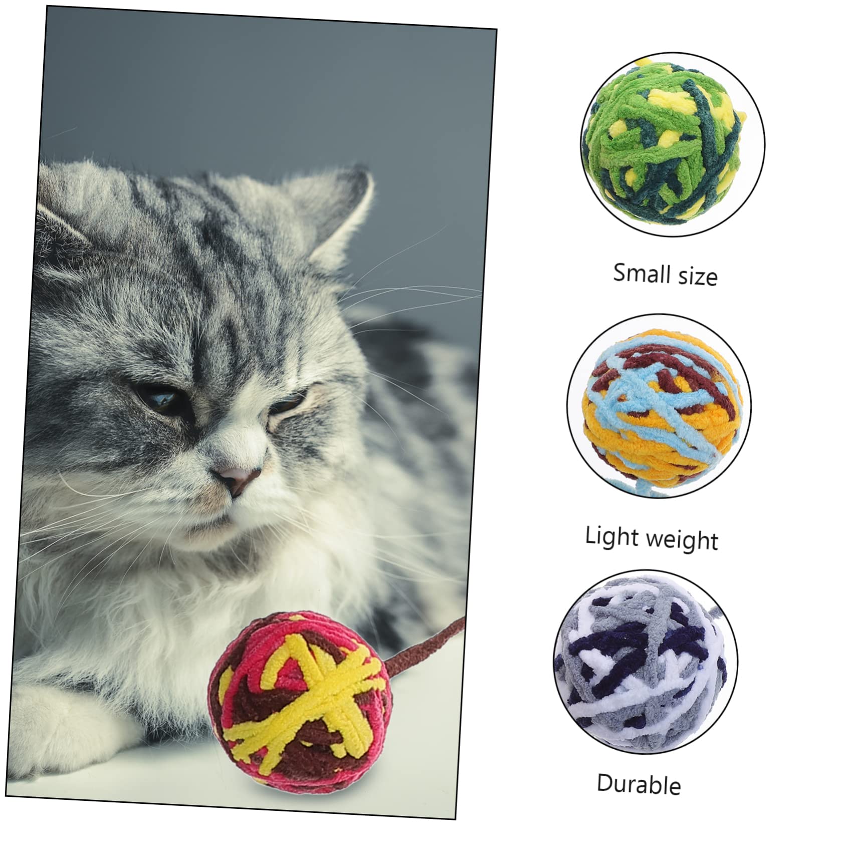 BESPORTBLE Lot De 3 Jouets Interactifs pour Chat Chaton Clochette Rebondissante Jouets en Laine Douce pour Animaux De Compagnie 8 Pièces X 3