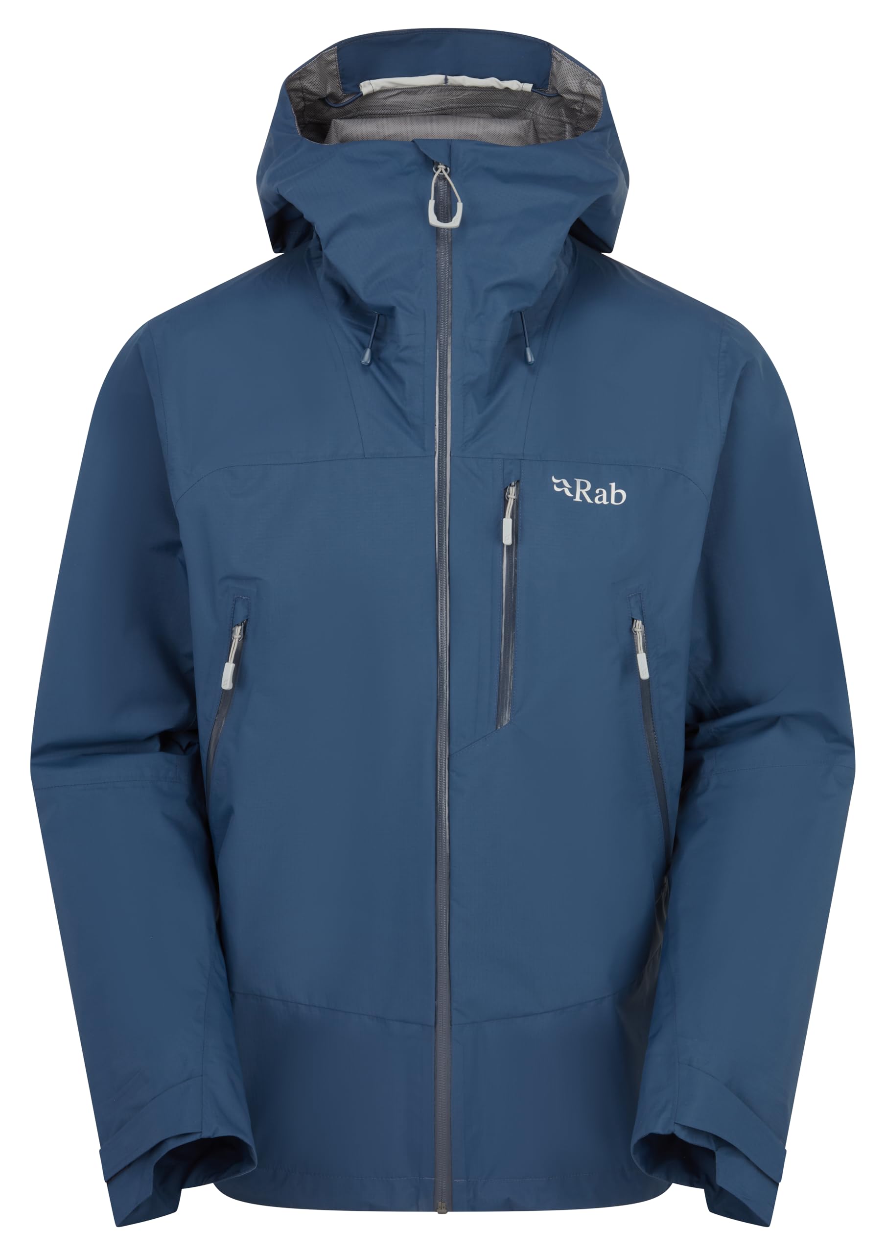 Rab Men's Downpour Mountain Jacket - Lightweight Waterproof Hooded Coat for Hiking & Trekking - Tempest Blue - Small