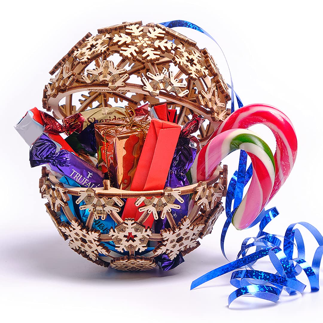 Wood Trick Christmas Ball Puzzle 3D de Madera para Adultos para Construir