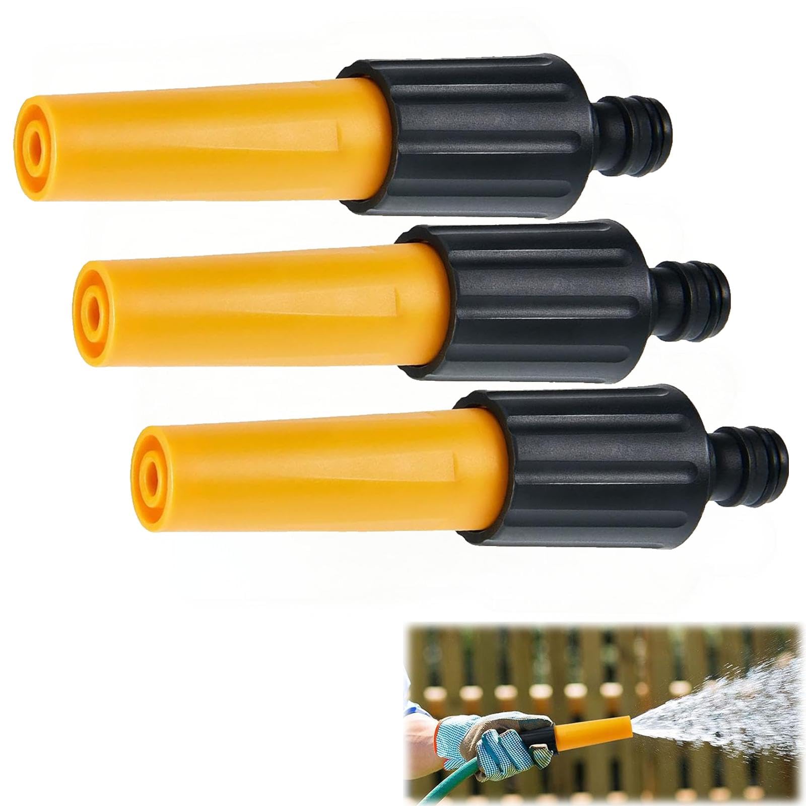 3 Pieces Hose Nozzles, Garden Hose Nozzle Spray Gun Water Hose Nozzle Sprayer Adjustable Hose Nozzles for Watering Plant, Lawn, Garden, Car Washing, Showering Pet