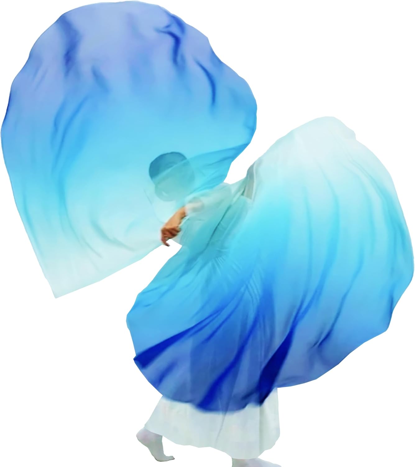 Wuchieal 55" Pack of 2 pcs Worship flags,Color Guard Flag,banderas de danza cristiana,Praise Dance Flags for Worship Dance -6#WHITE-BLUE-NAVY