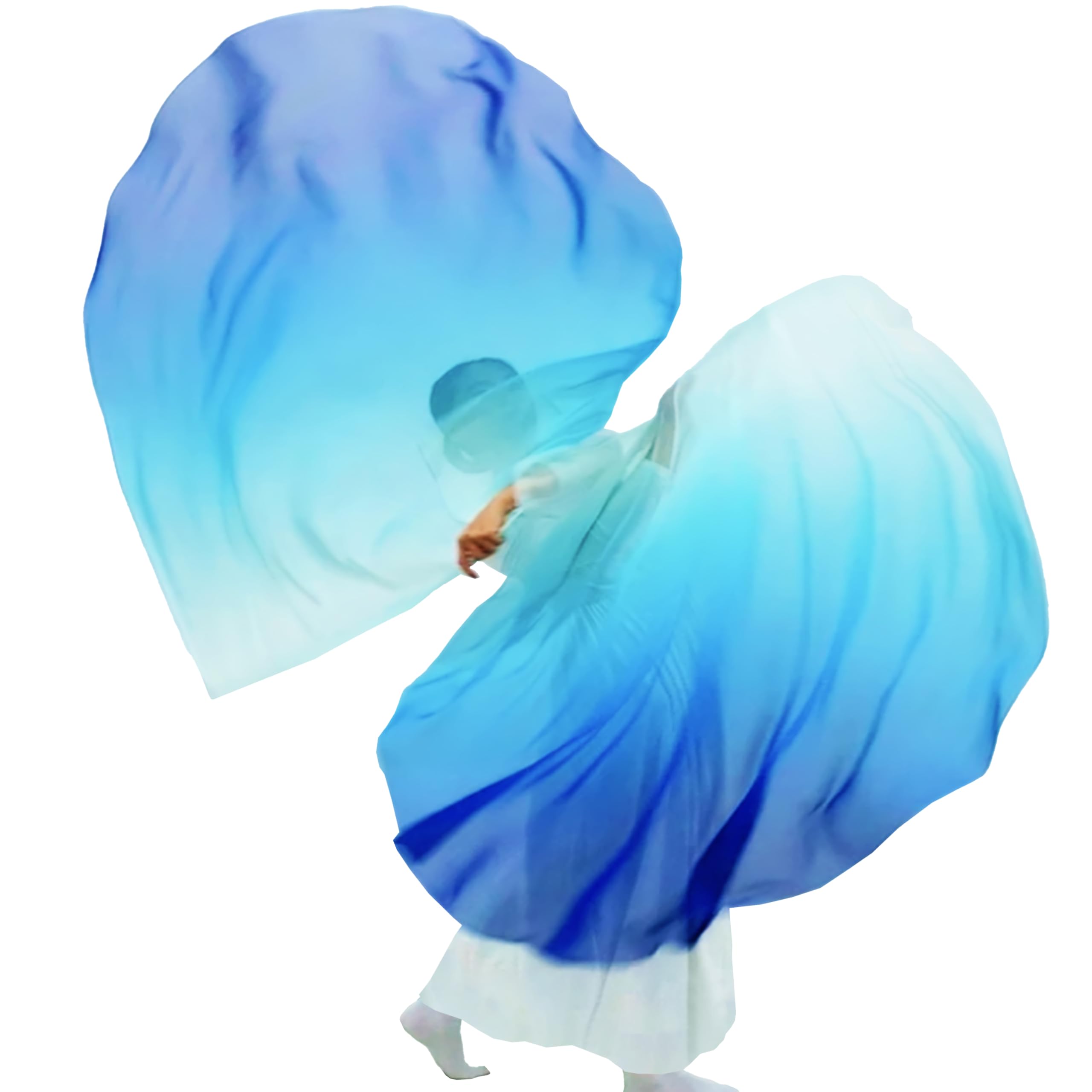 Wuchieal Juego de 2 banderas de adoración de 55 pulgadas, banderas de guardia de color, banderas de danza cristiana, banderas de baile de alabanza para banderas de baile de adoración, 6# blanco, azul