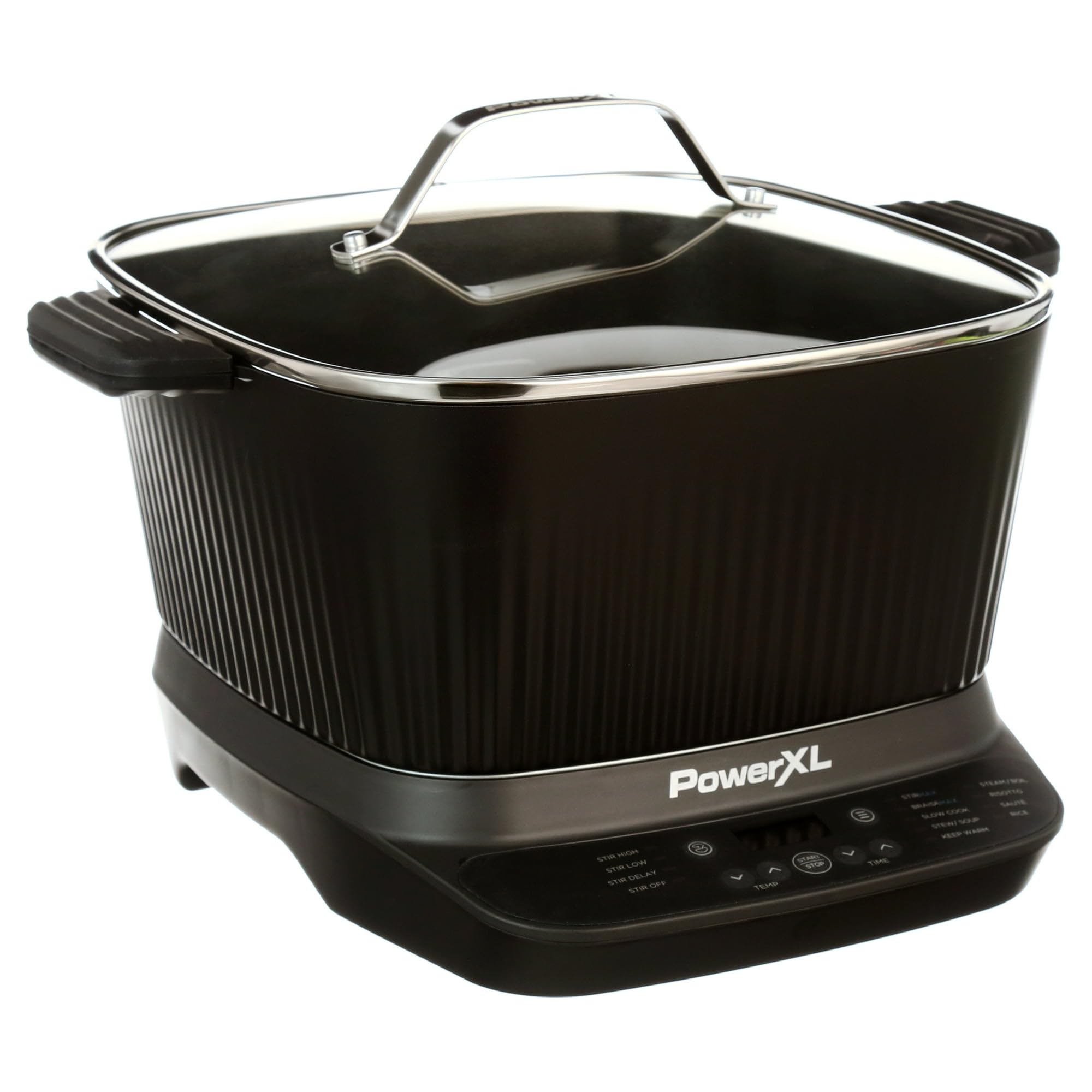 Power-XL StirMax 7 5-Qt Multi-Cooker Auto Stir Shred Paddle 9 Presets for Rice Soup Pasta Bake Slow Cook