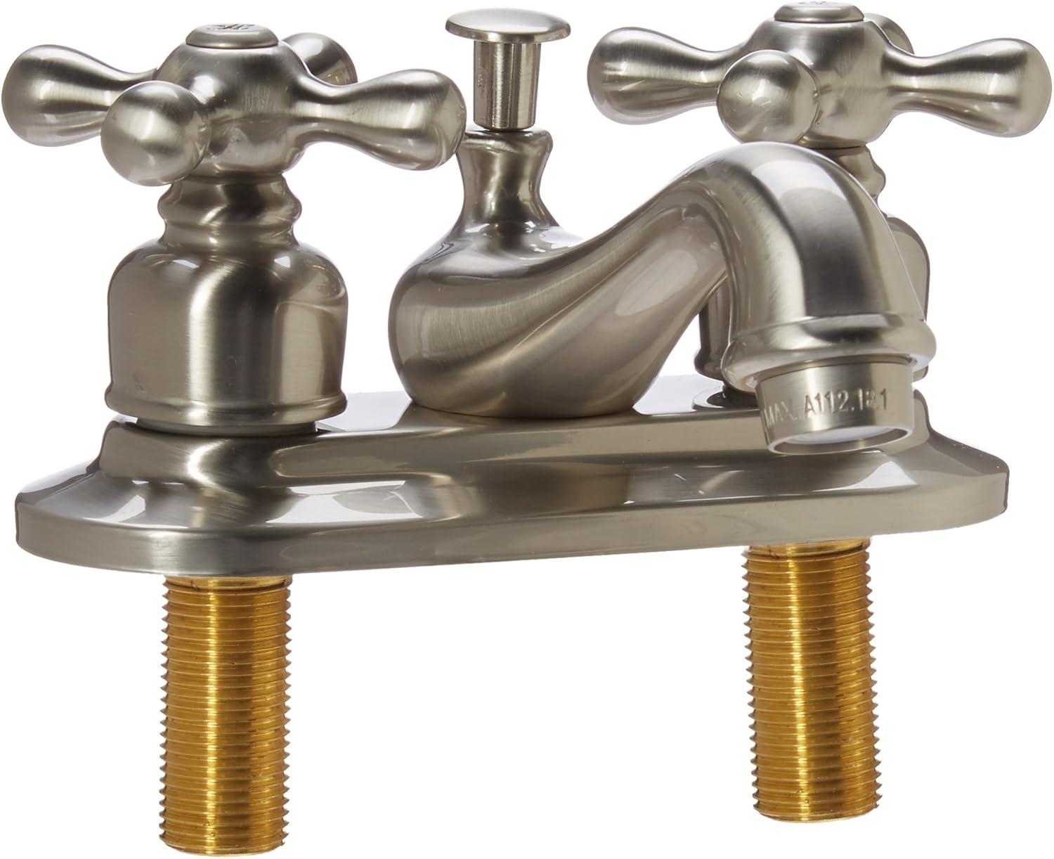 Elements of Design EB608AX Elizabeth 4" Centerset Lavatory Faucet with Retail Pop-Up, 4-1/2" in Spout Reach, Brushed Nickel