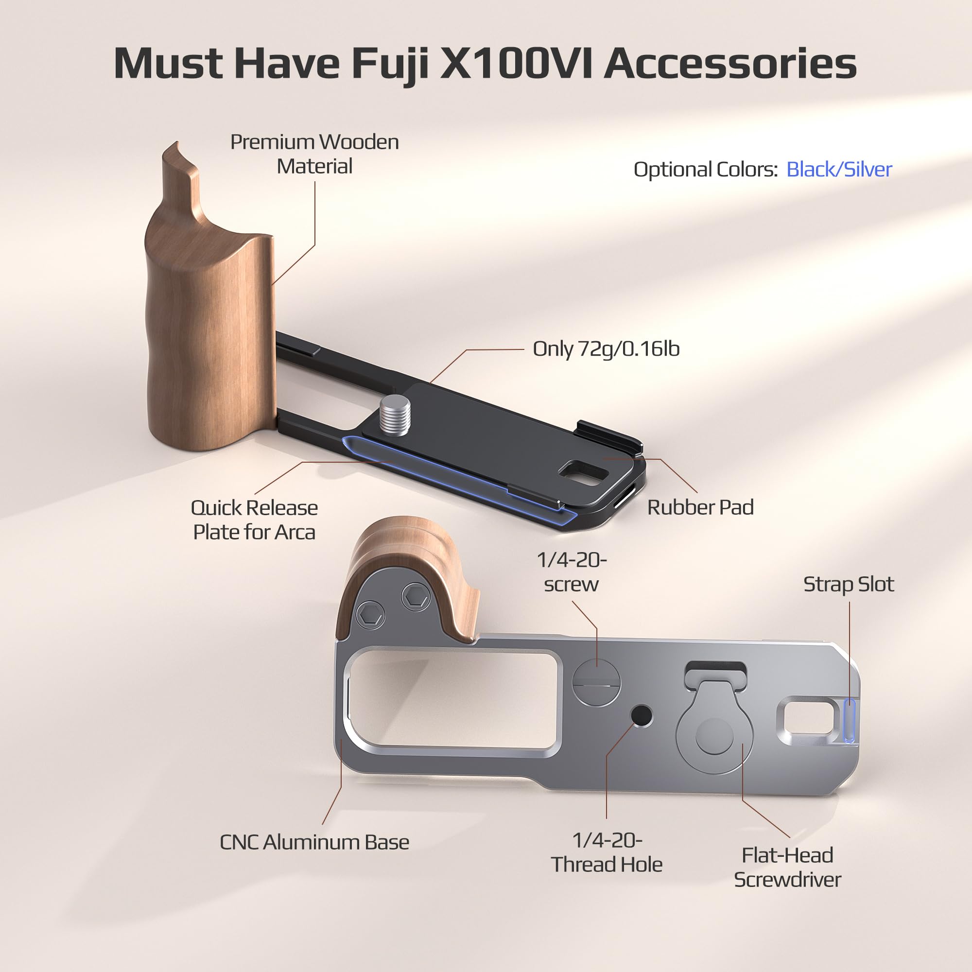 Amazon.com : FREEWELL Wooden L Bracket Handheld Grip for Fuji